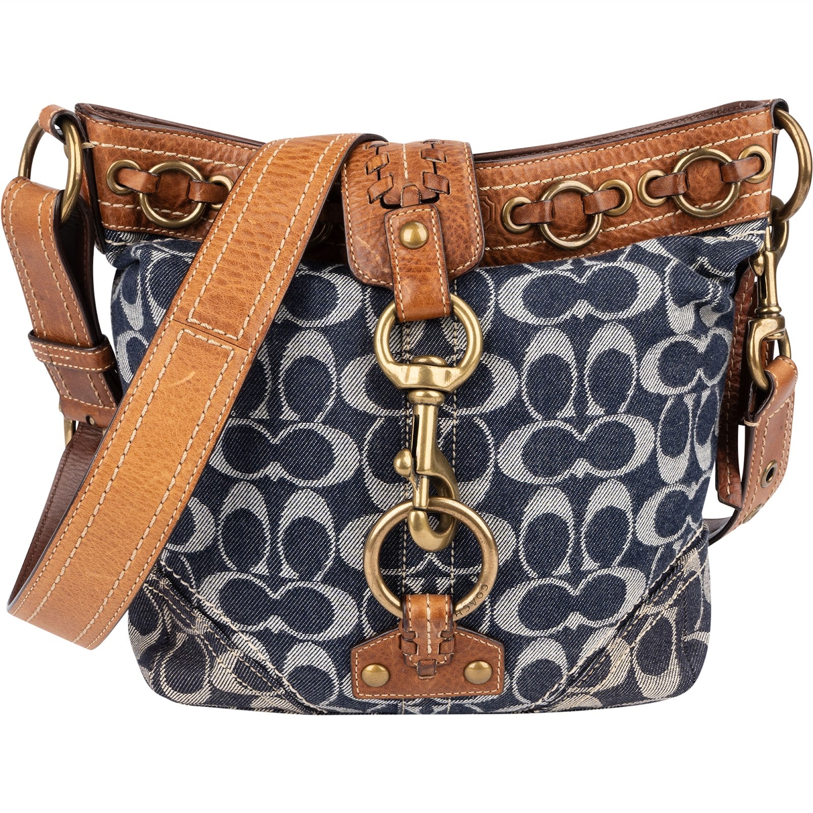 Coach Monogram Signature Denim Crossbody Bag