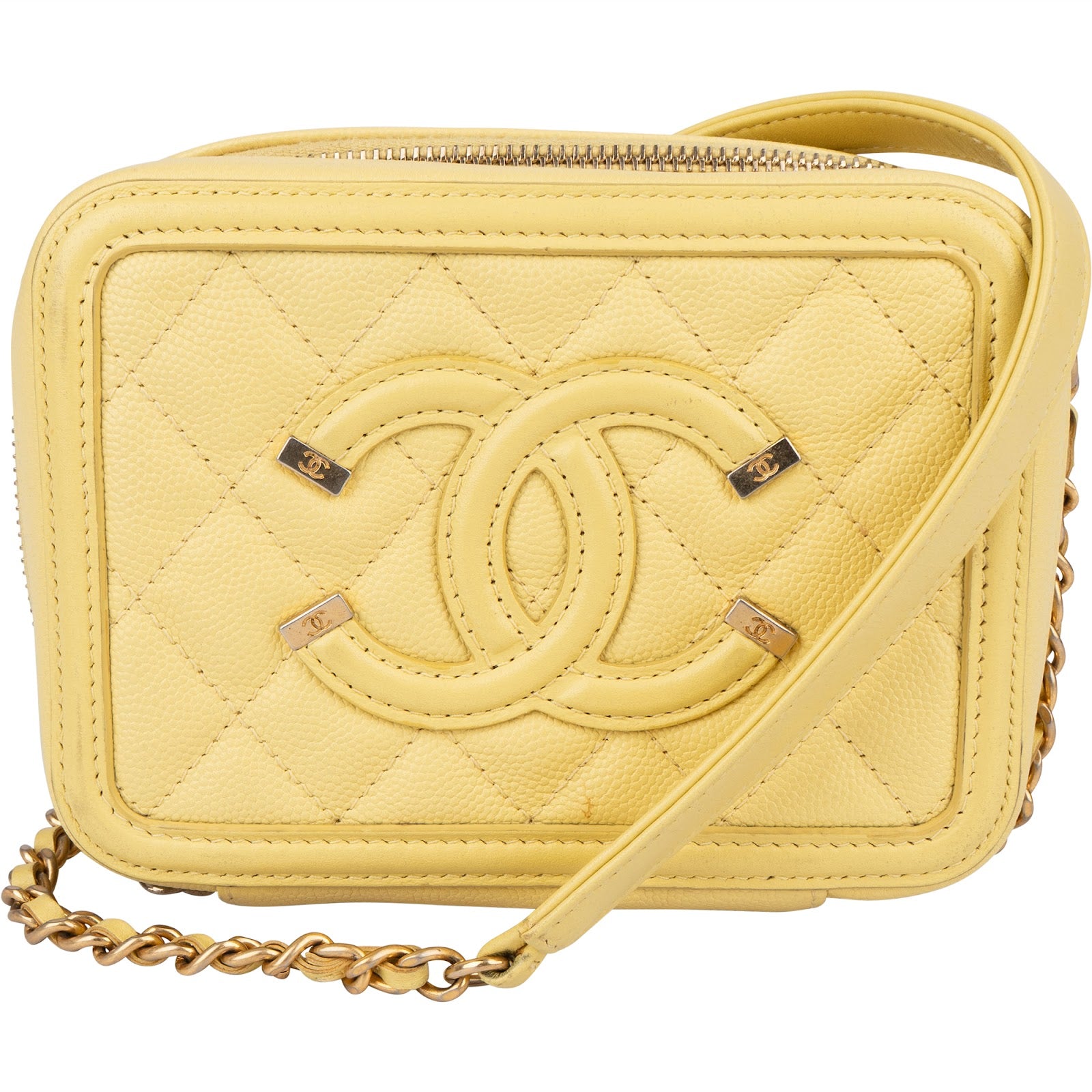 Chanel Quilted Caviar Leather CC Filigree Crossbody Bag
