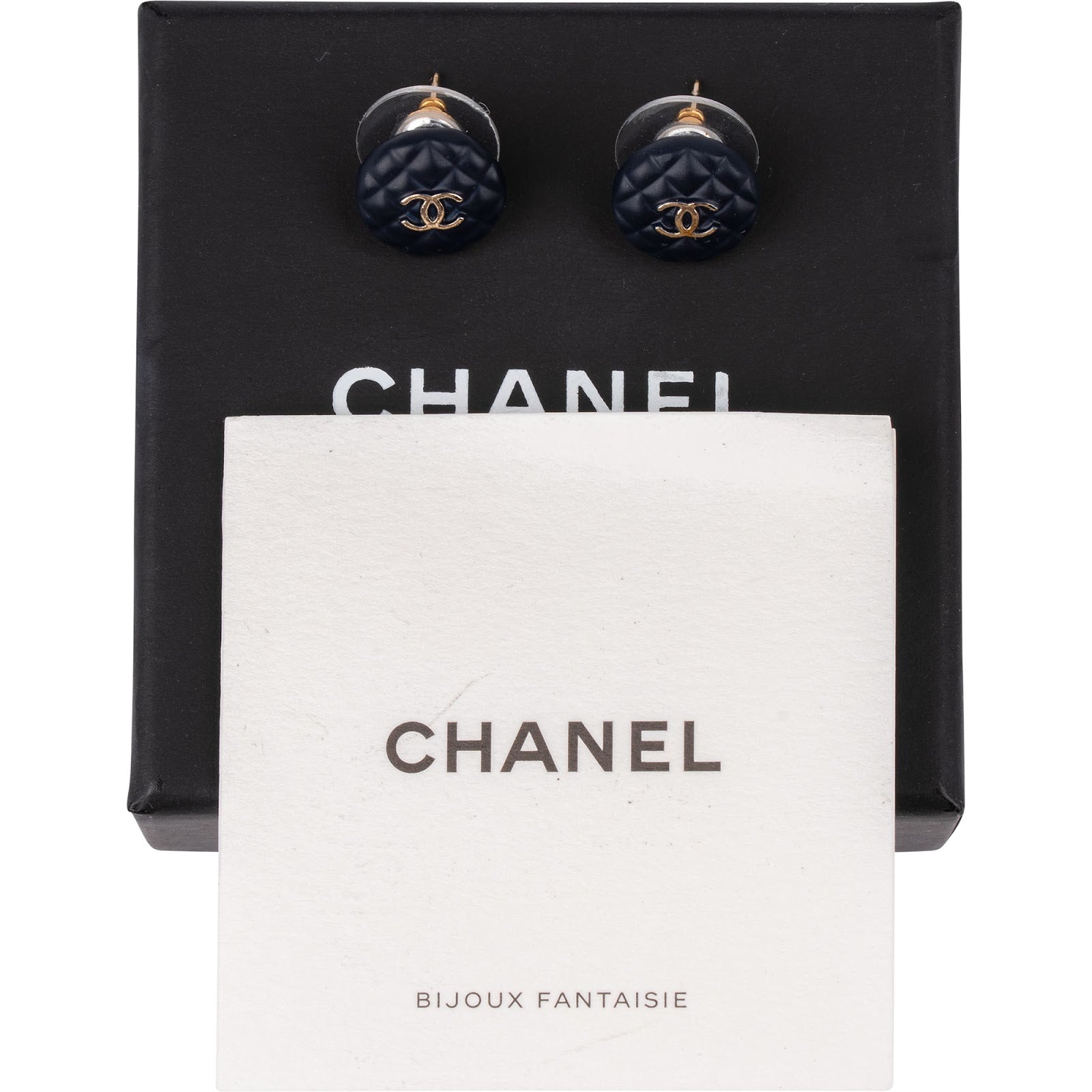 Chanel - CC Emblem Quilted Earrings