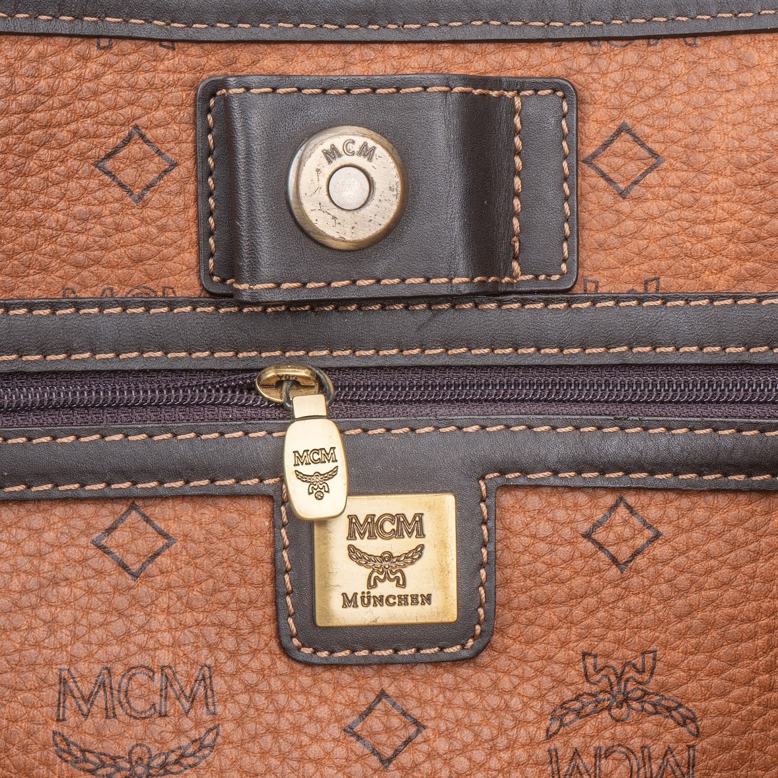 MCM Monogram Visetos Leather Liz Reversible Shopper