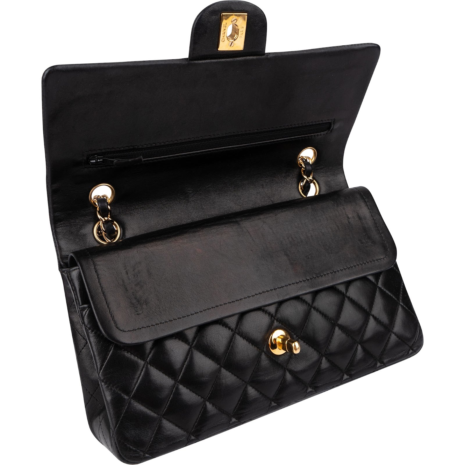 Chanel - Quilted Lambskin Medium Double Flap Shoulder Bag