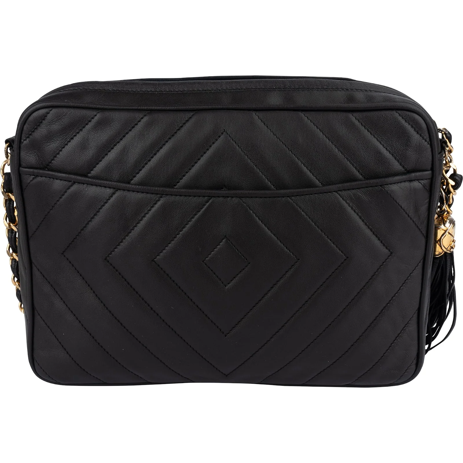 Chanel Quilted Lambskin Chevron Camera Crossbody Bag