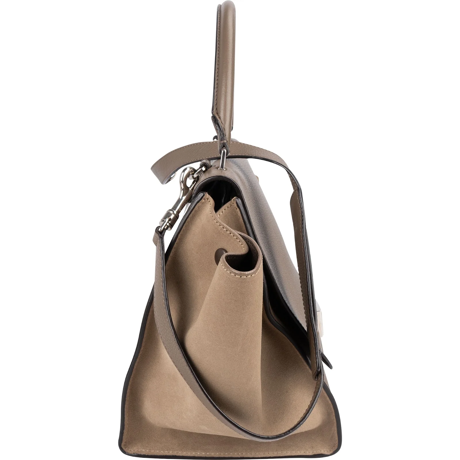 Céline Drummed Calfskin and Suede Trapeze Handbag