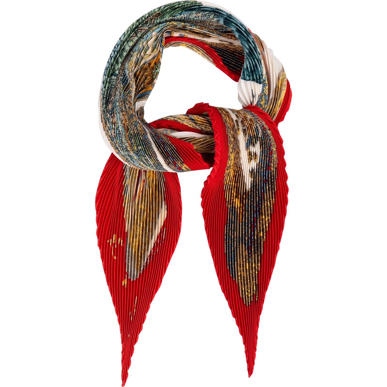 Hermès - L'Atlantide Plisse Silk Scarf