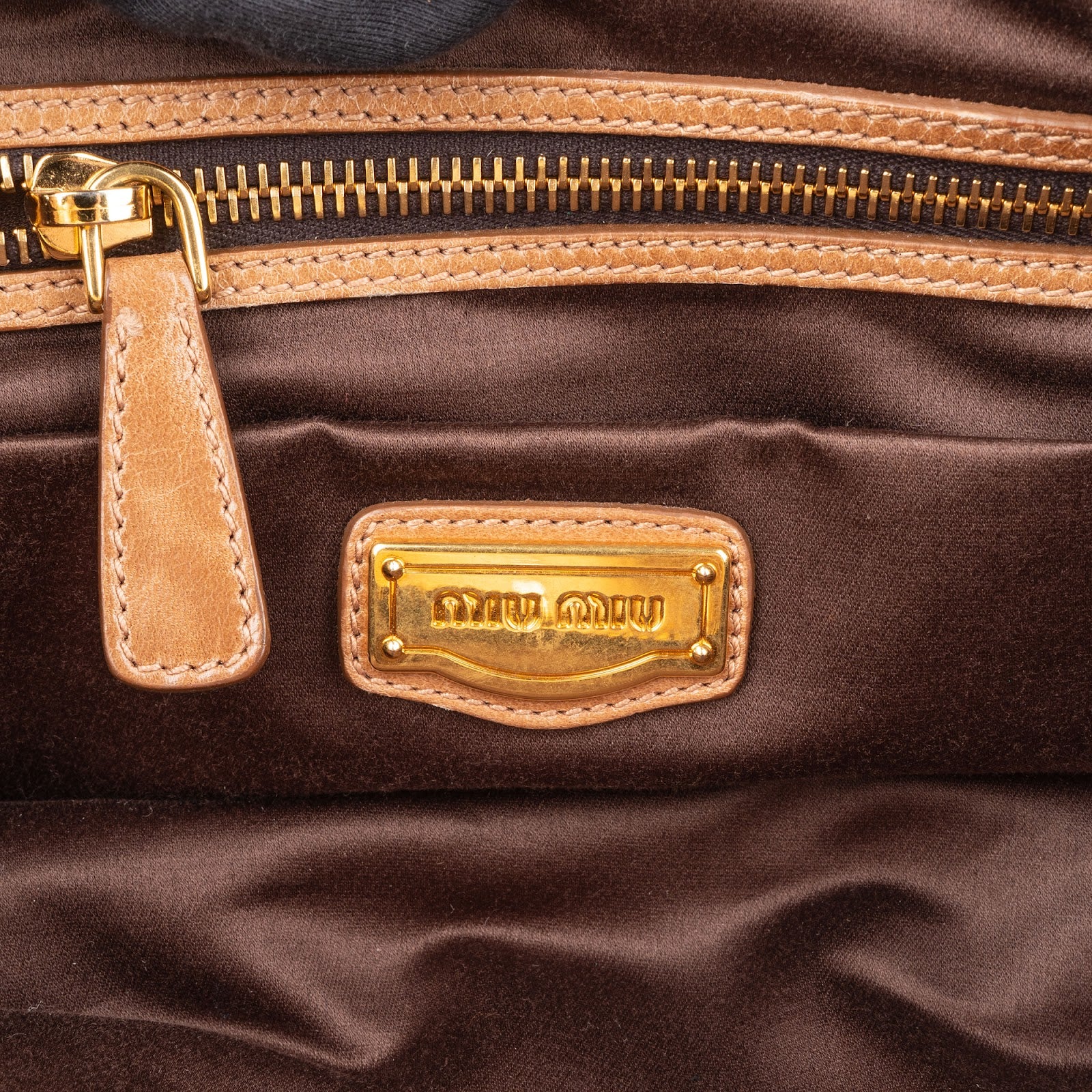 Miu Miu Vitello Lux Leather Satchel Handbag