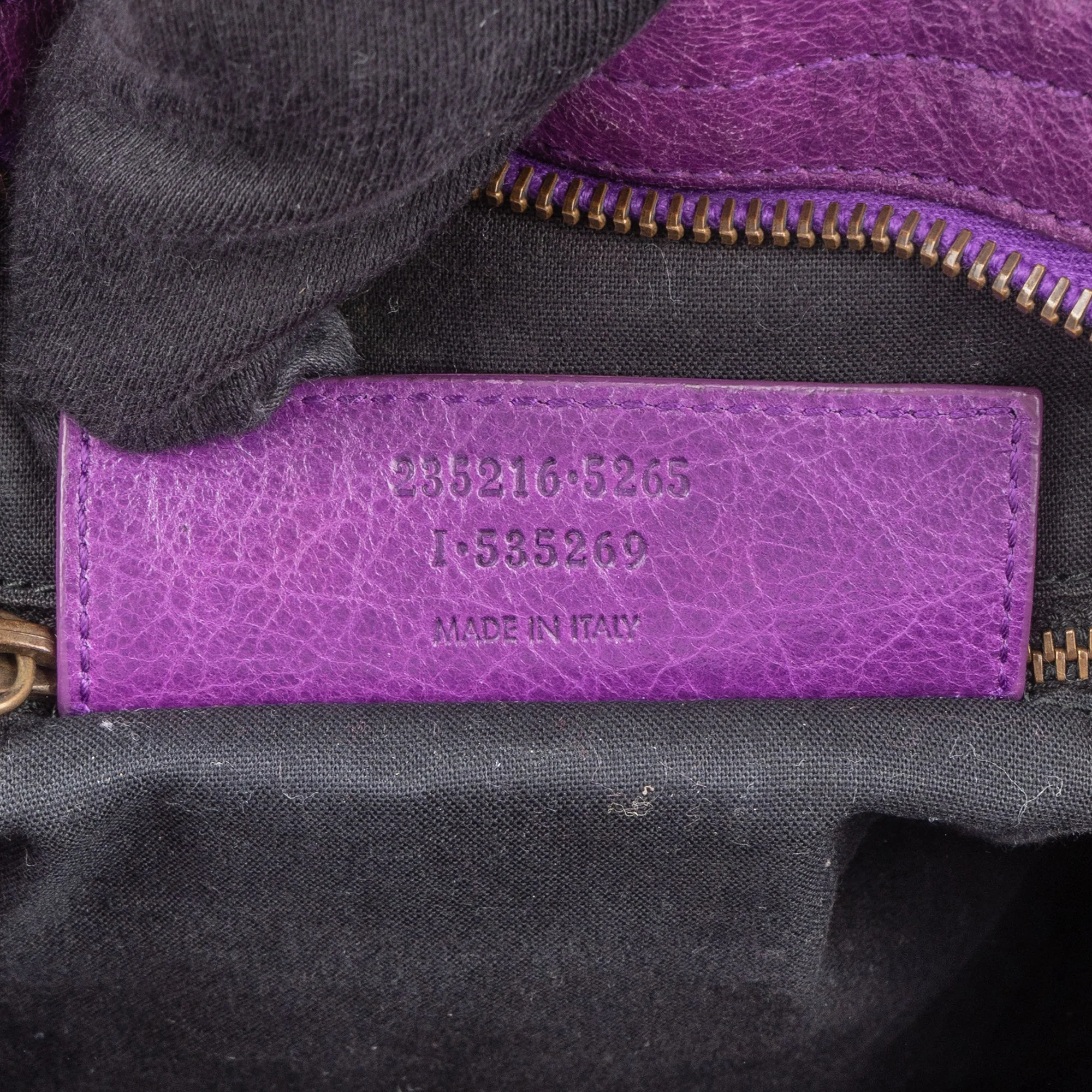 Balenciaga Purple Leather Classic City Handbag