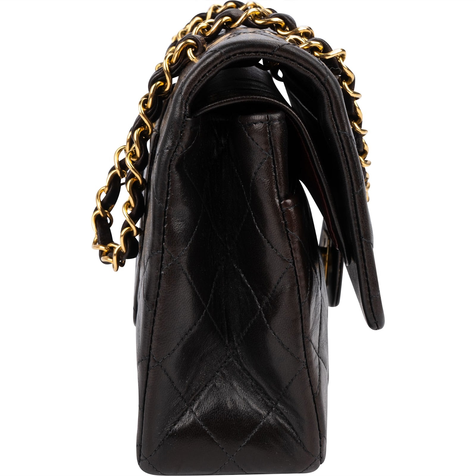 Chanel Quilted Lambskin 24K Gold Double Flap Shoulder Bag