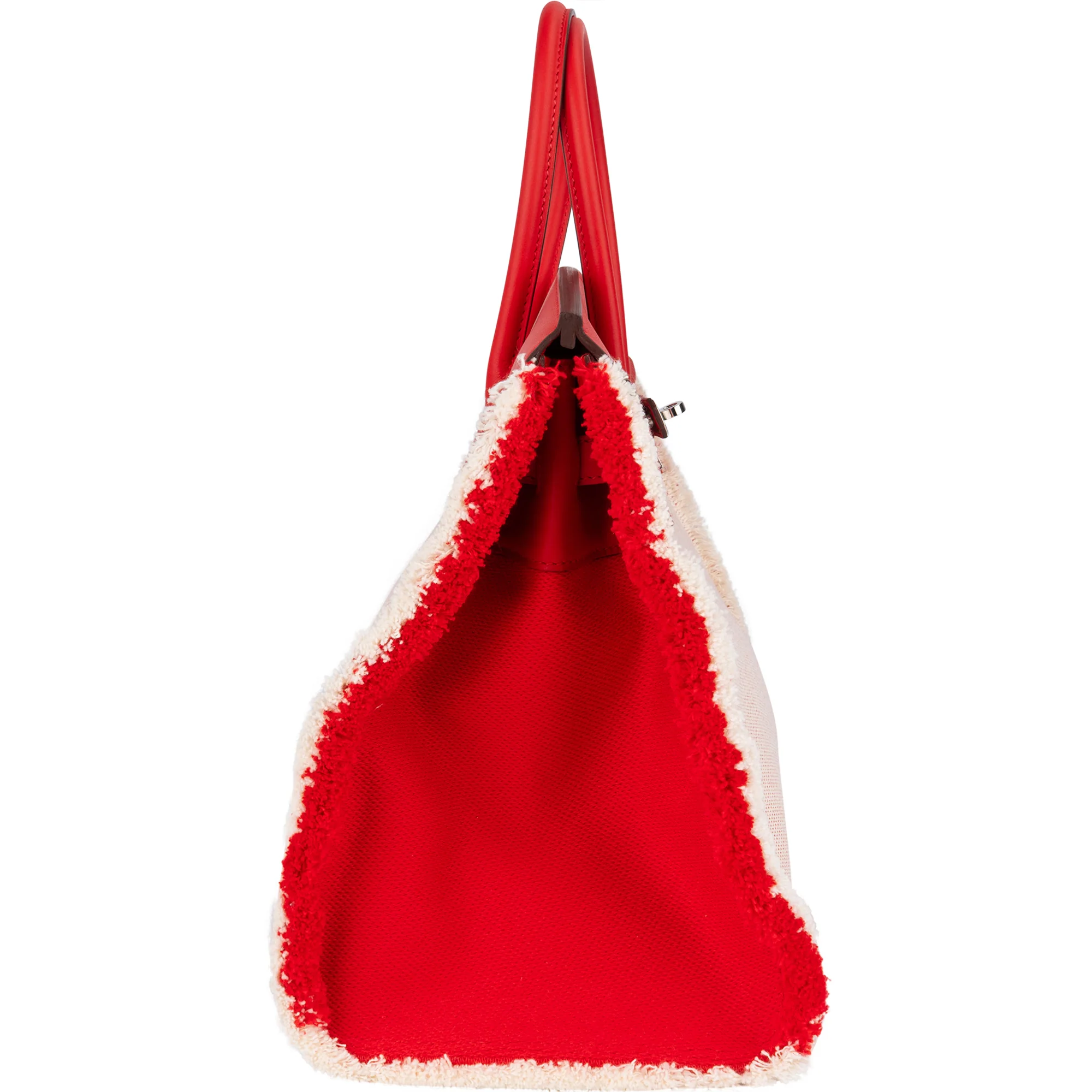 Hermès Fray Swift / Toile H Rouge de Coeur Birkin 35 Handbag