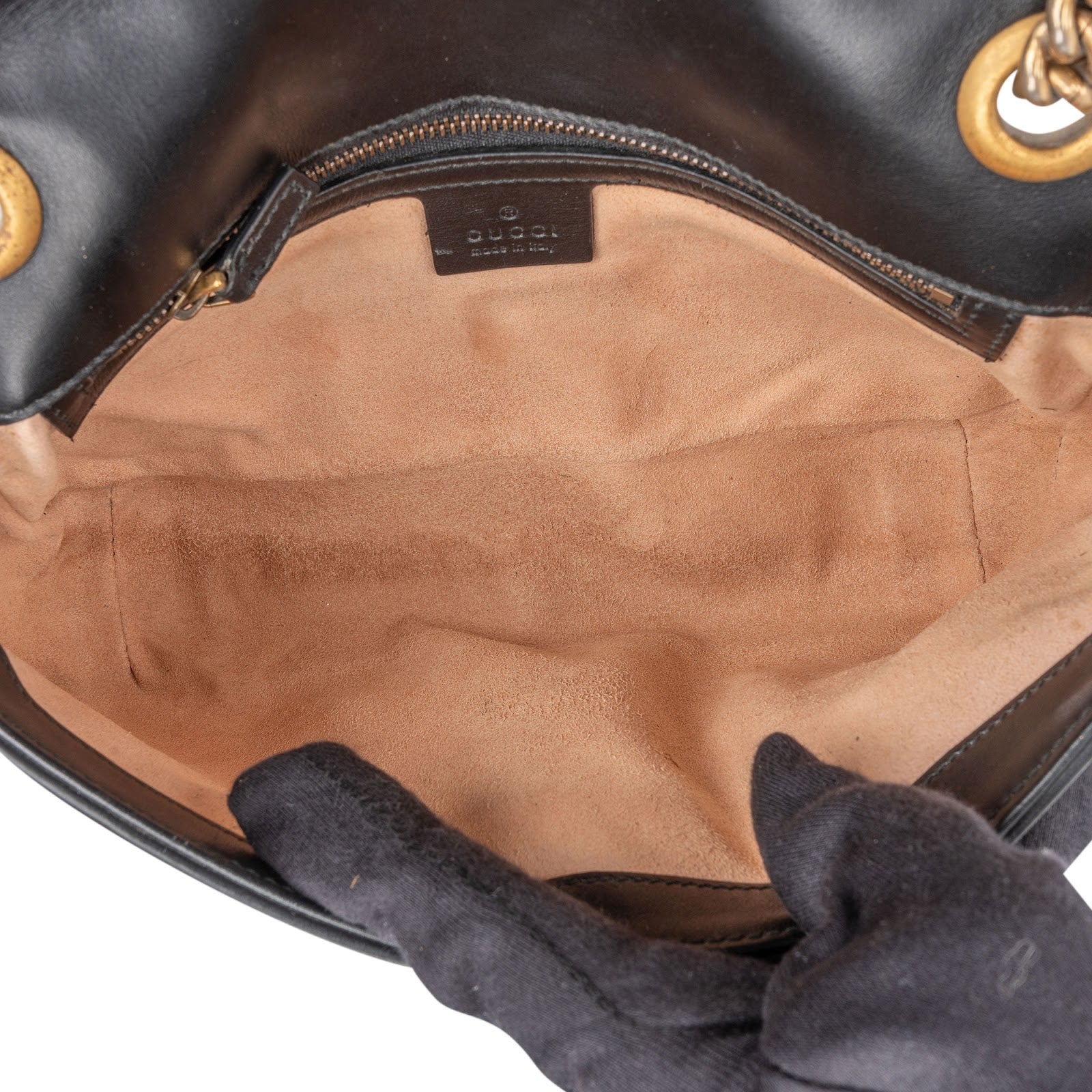 GUCCI Matelassé Leather GG Marmont Crossbody Bag