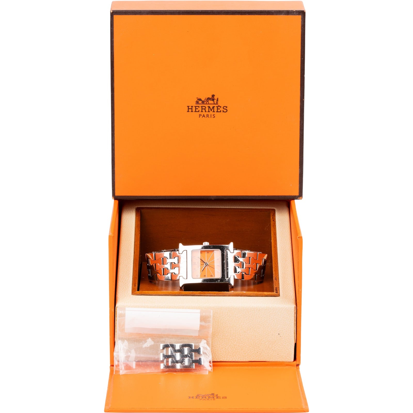 Hermès – Silver Tone Orange H Heure H HH.210 polshorloge