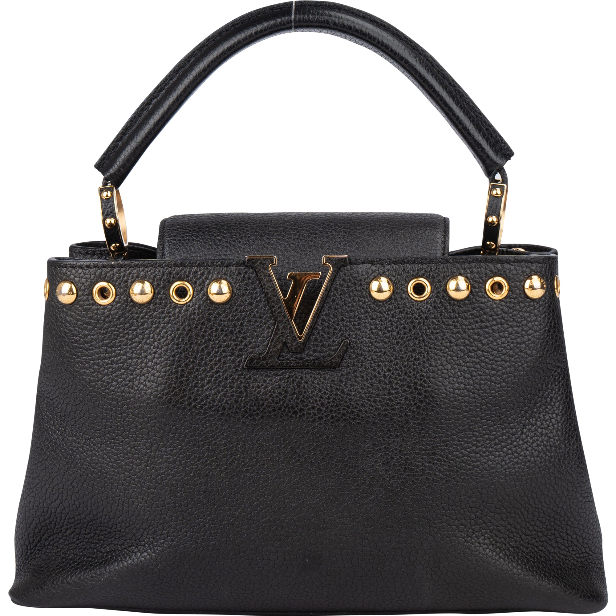Louis Vuitton Noir Taurillon Pins Capucines PM Handbag
