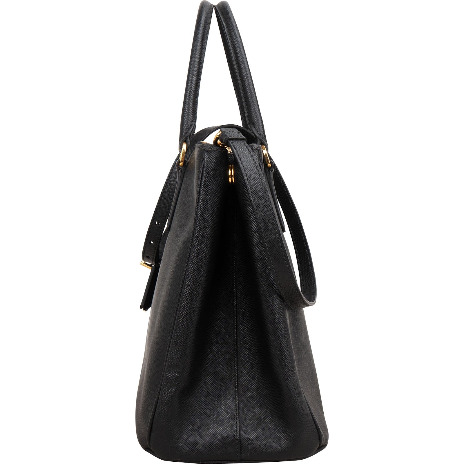 Prada Black Saffiano Leather Galleria Handbag