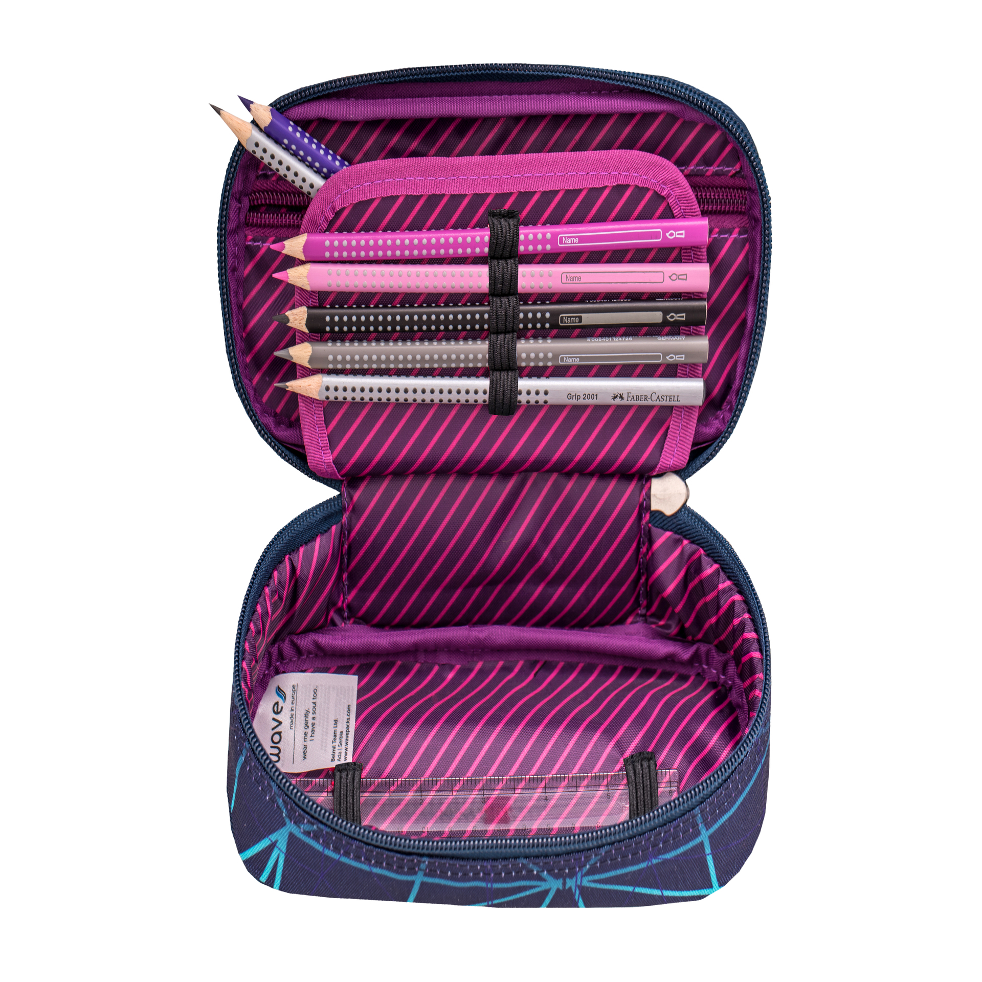 Wave Infinity Schulrucksack Set 2 tlg. "Stripes Purple"