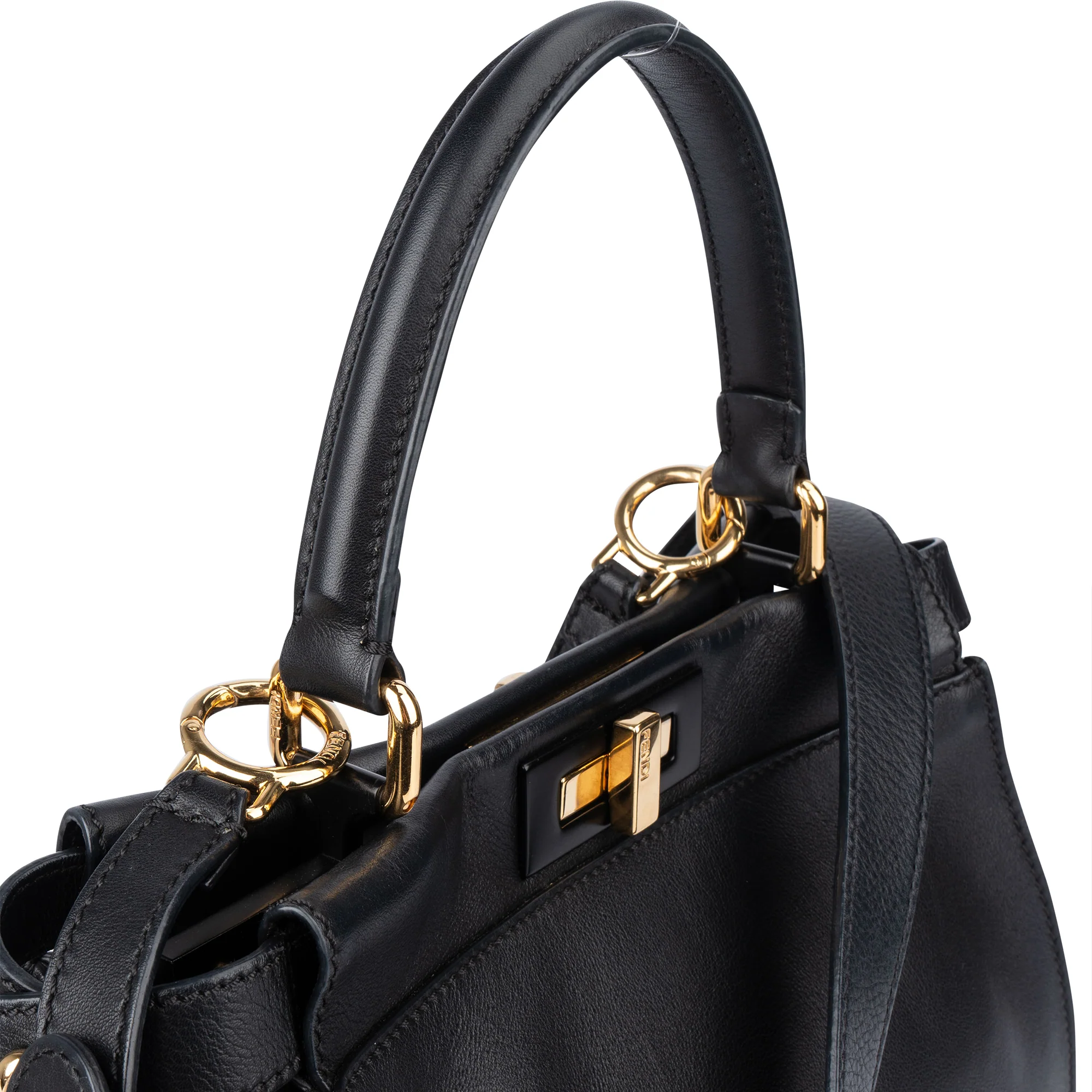 Fendi Black Leather Peekaboo Handbag