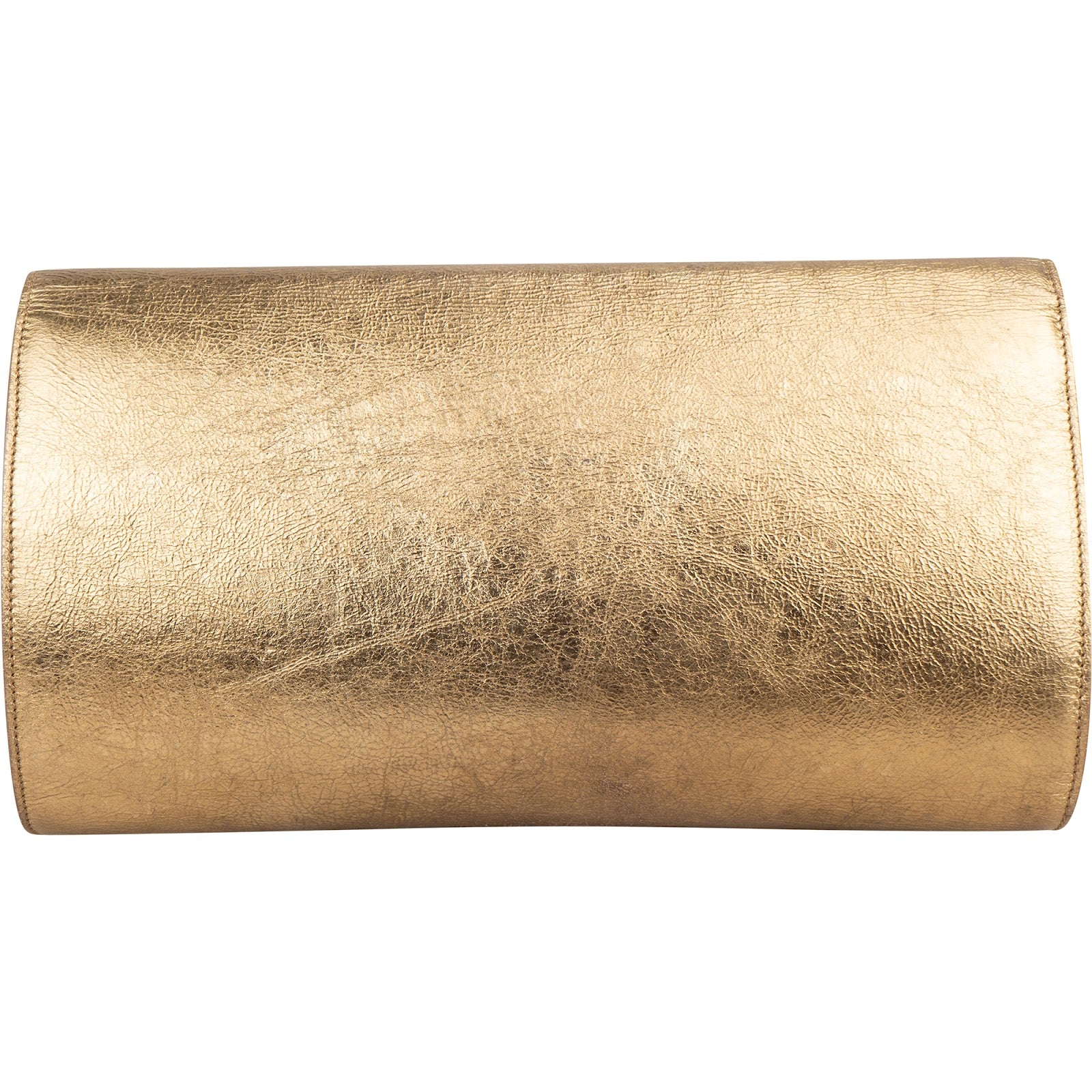 Yves Saint Laurent Crinkled Metallic Leather Cassandre Clutch