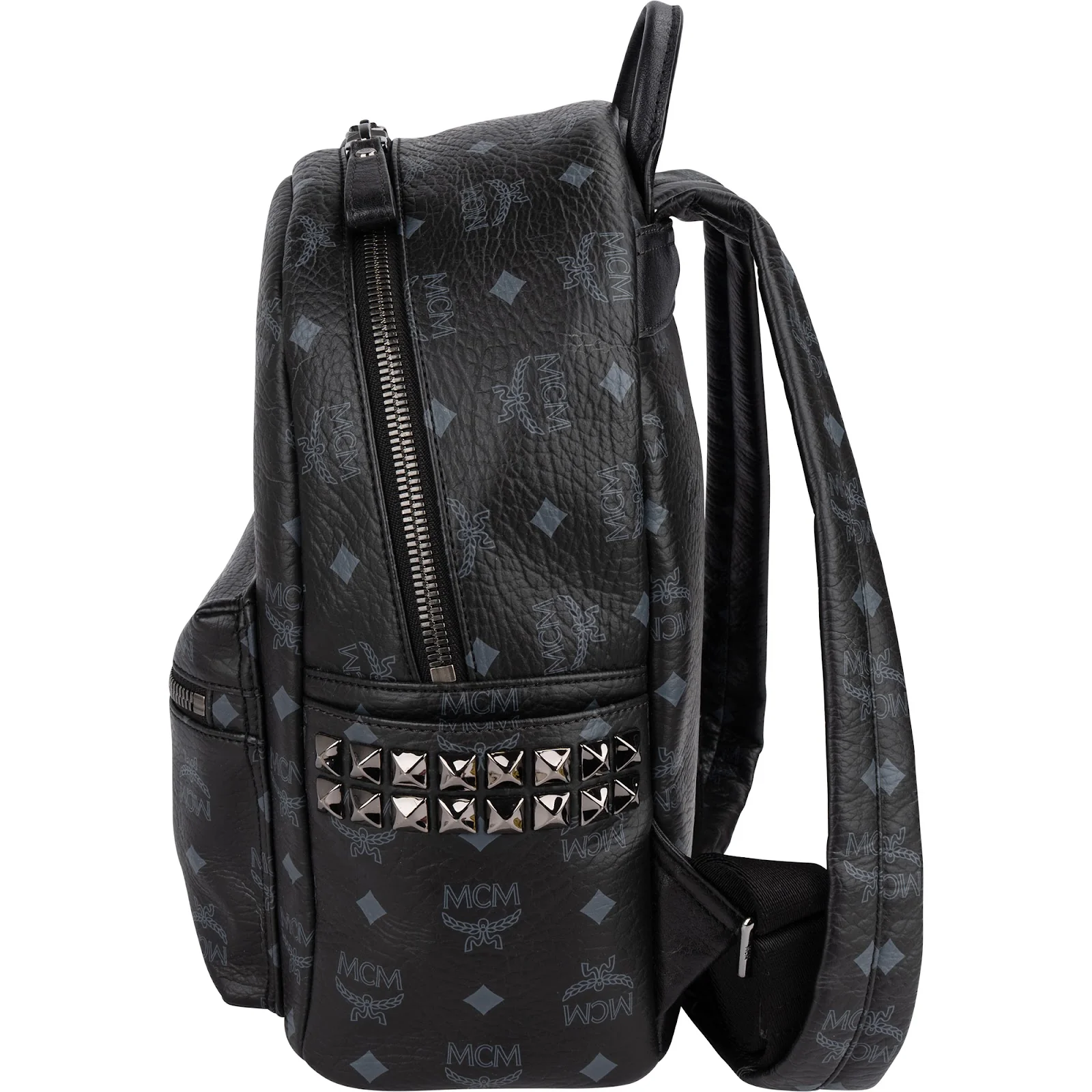 MCM Monogram Visetos Stark Side Studs Small Backpack