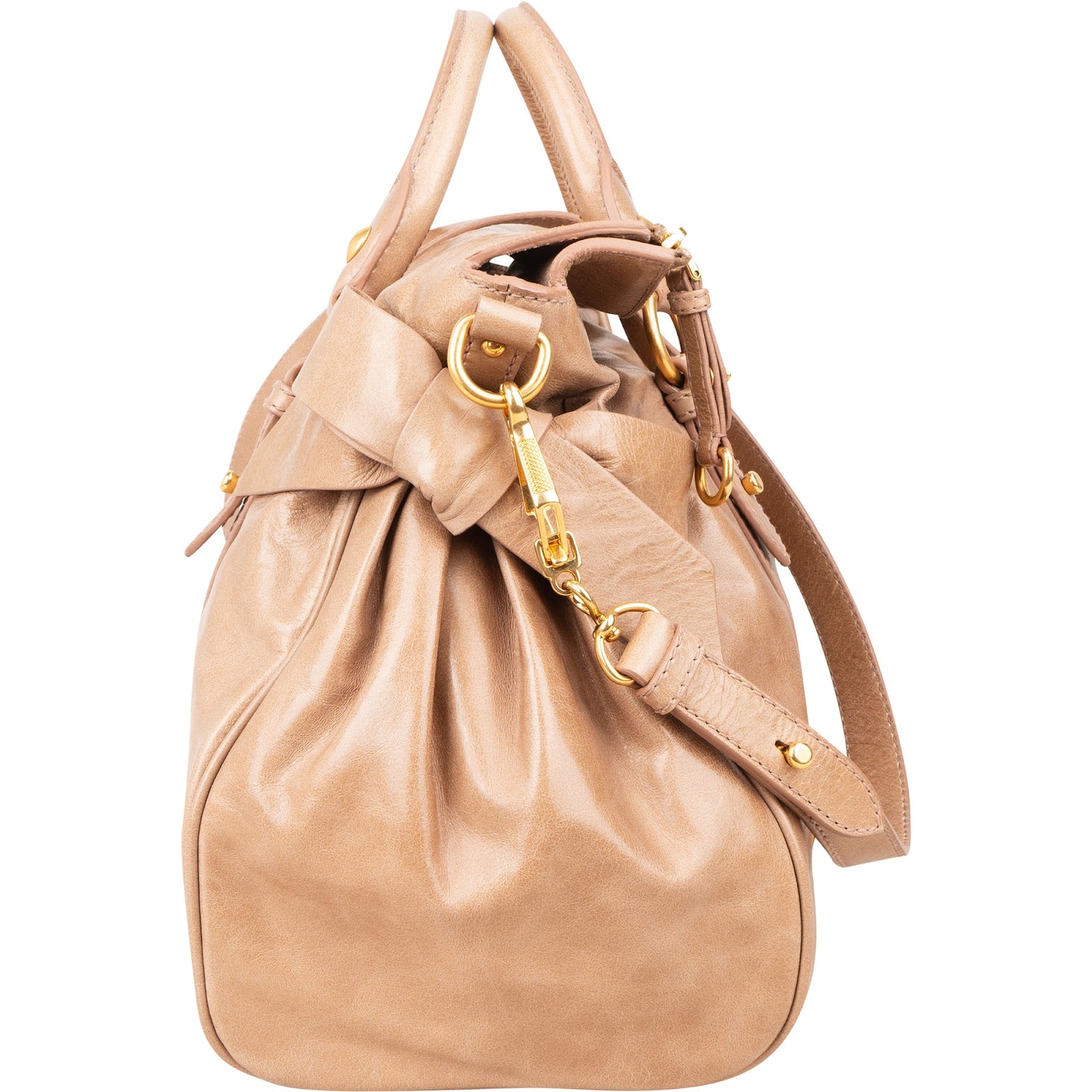 Miu Miu - Vitello Lux Bow Satchel Crossbody Bag