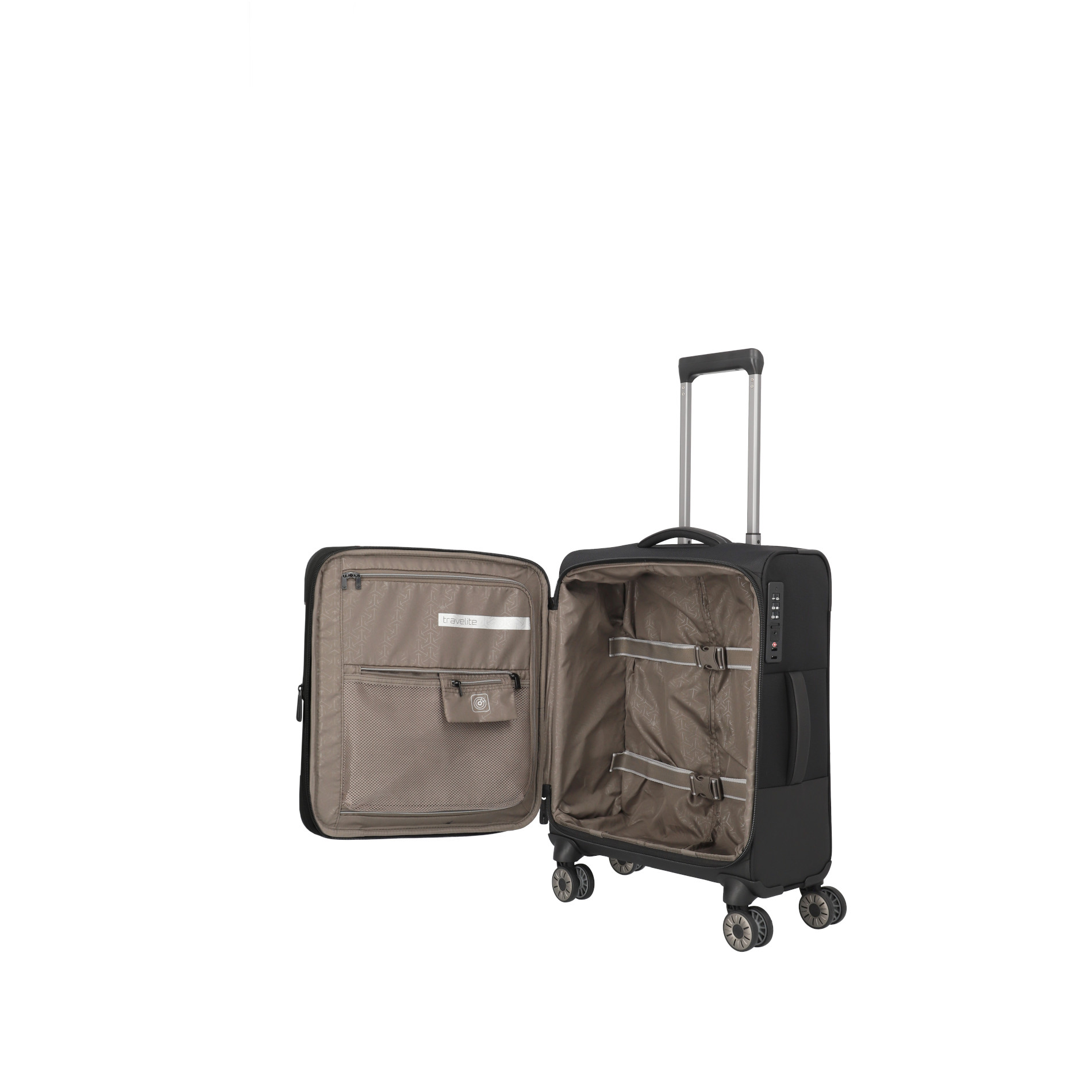 CROSSLITE Handgepäck S erweiterbar - Schwarz