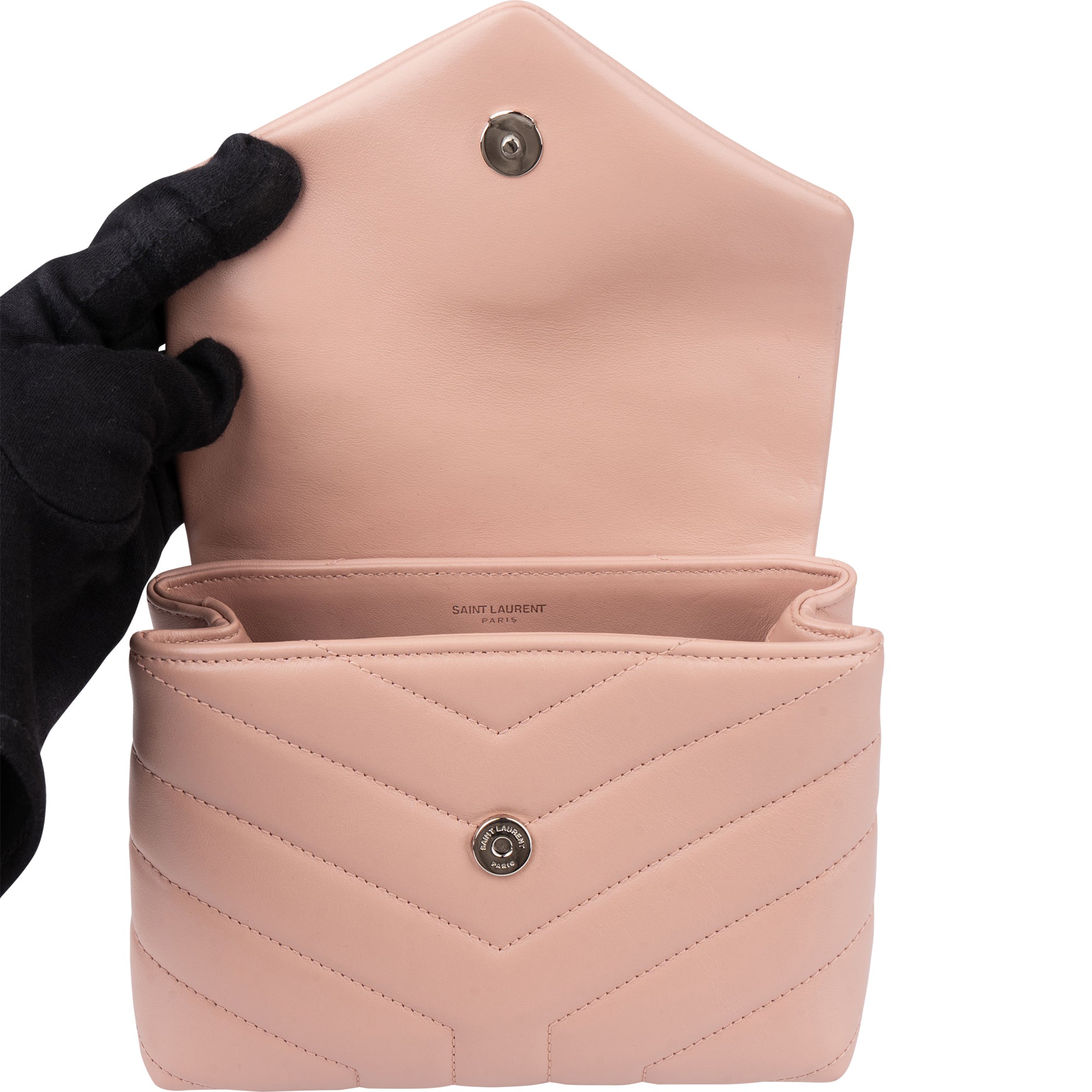 Saint Laurent Rose Leather Lou Lou Crossbody Bag
