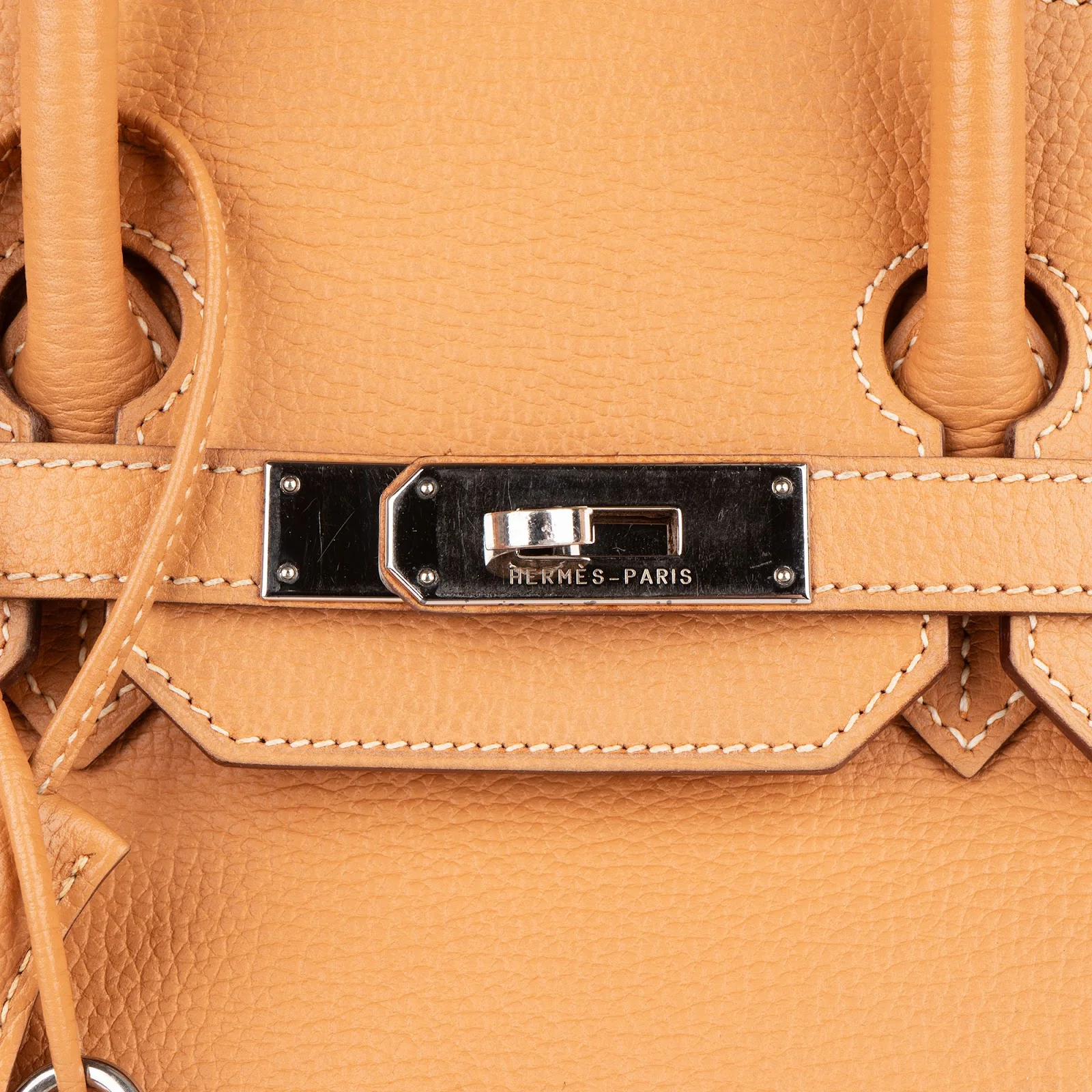 Hermès Fjord Leather Birkin 35 Handbag Beige Brown Palladium Hardware
