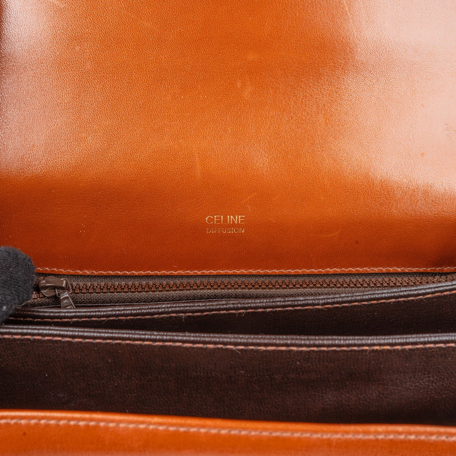 Celine Boxcalf Leather Triomphe Shoulder Bag