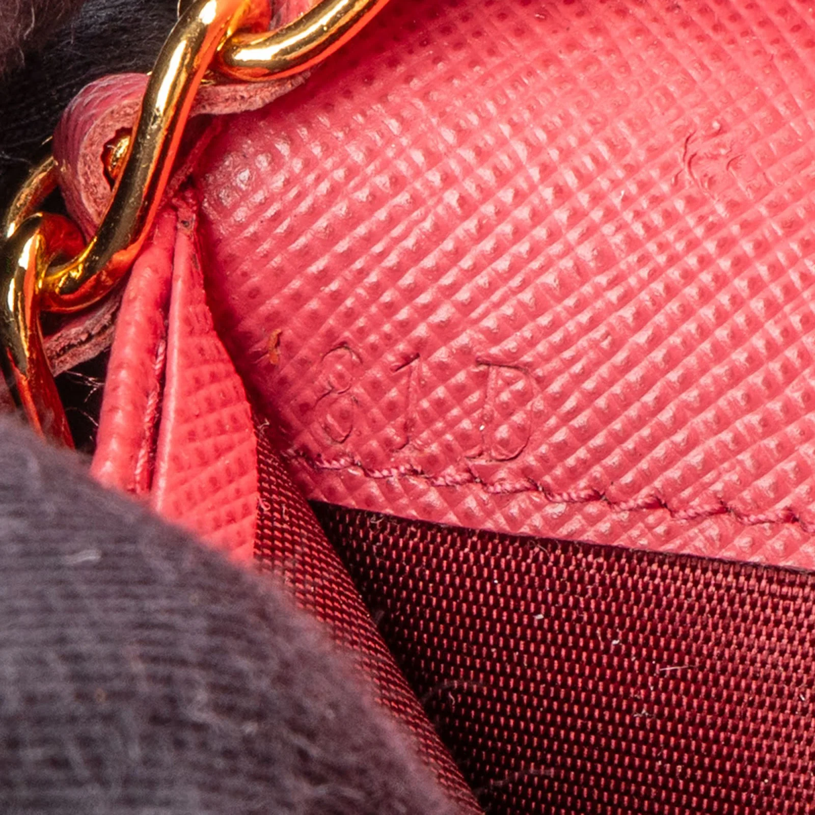 Prada Pink Saffiano Leather Wallet On Chain Crossbody Bag