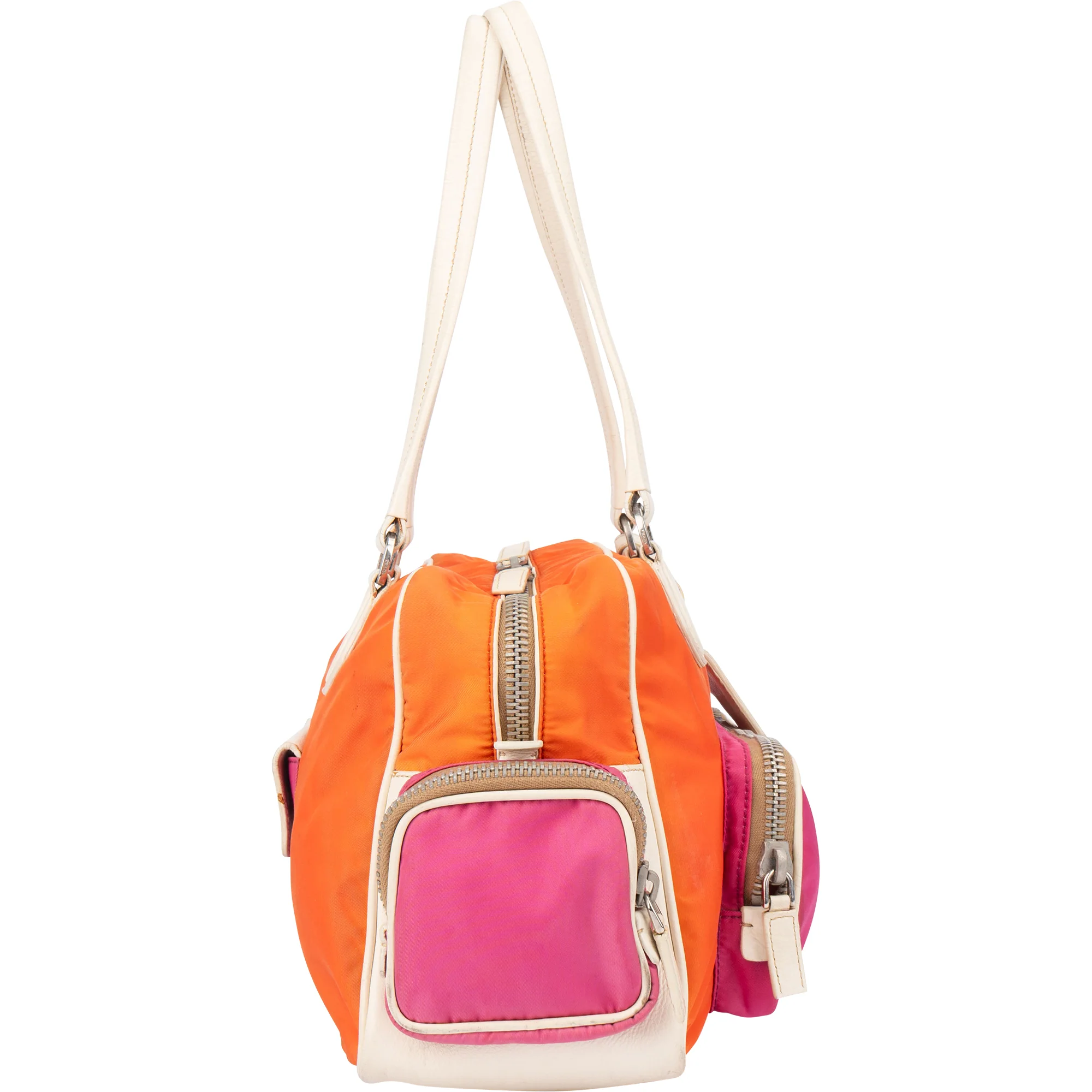 Prada Tricolor Colorblock Nylon Handbag