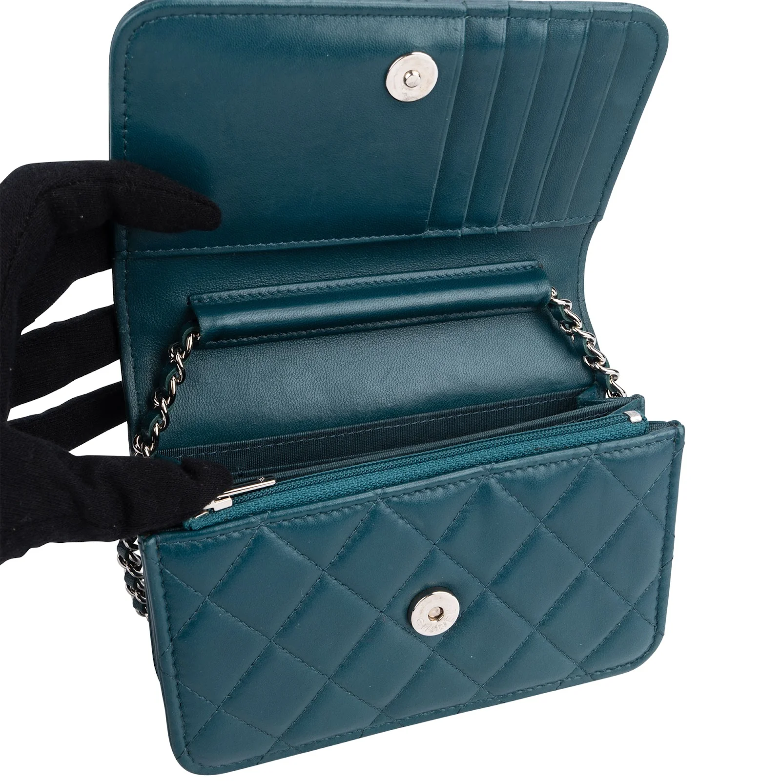 Chanel Quilted Lambskin Mini Wallet on Chain Crossbody Bag