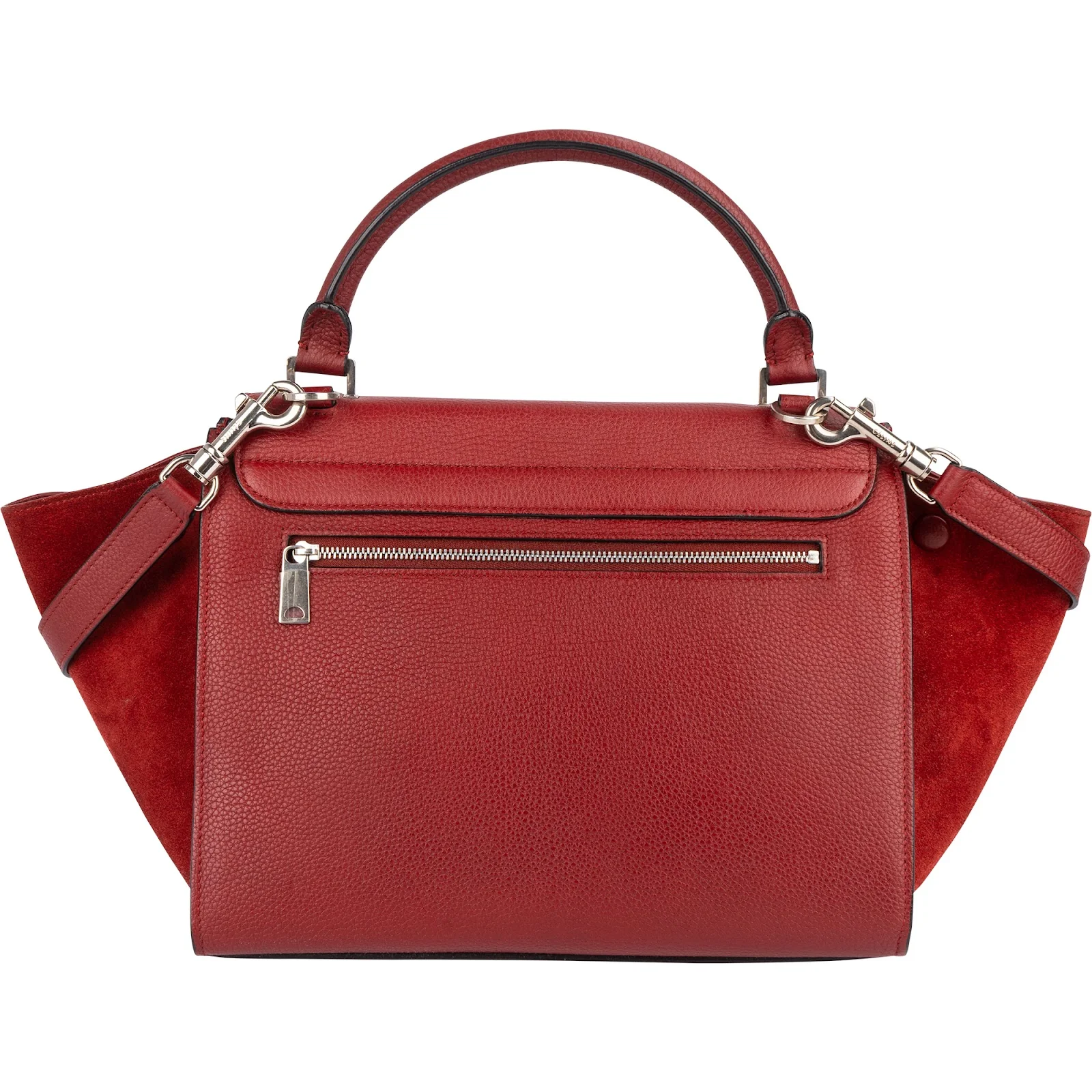 Celine Grained Calfskin Suede Leather Trapeze Handbag