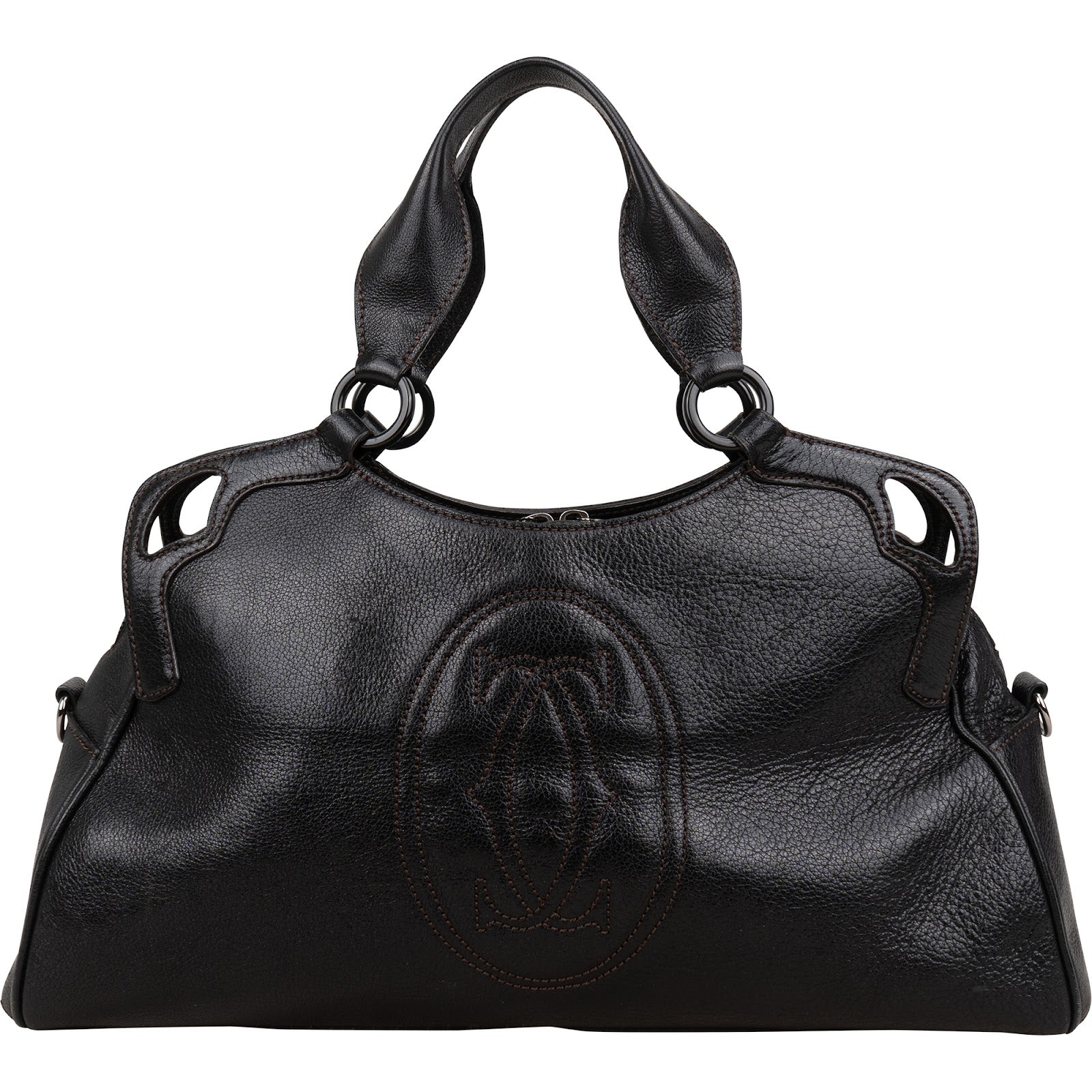 Cartier Black Grained Leather Marcello de Cartier Handbag