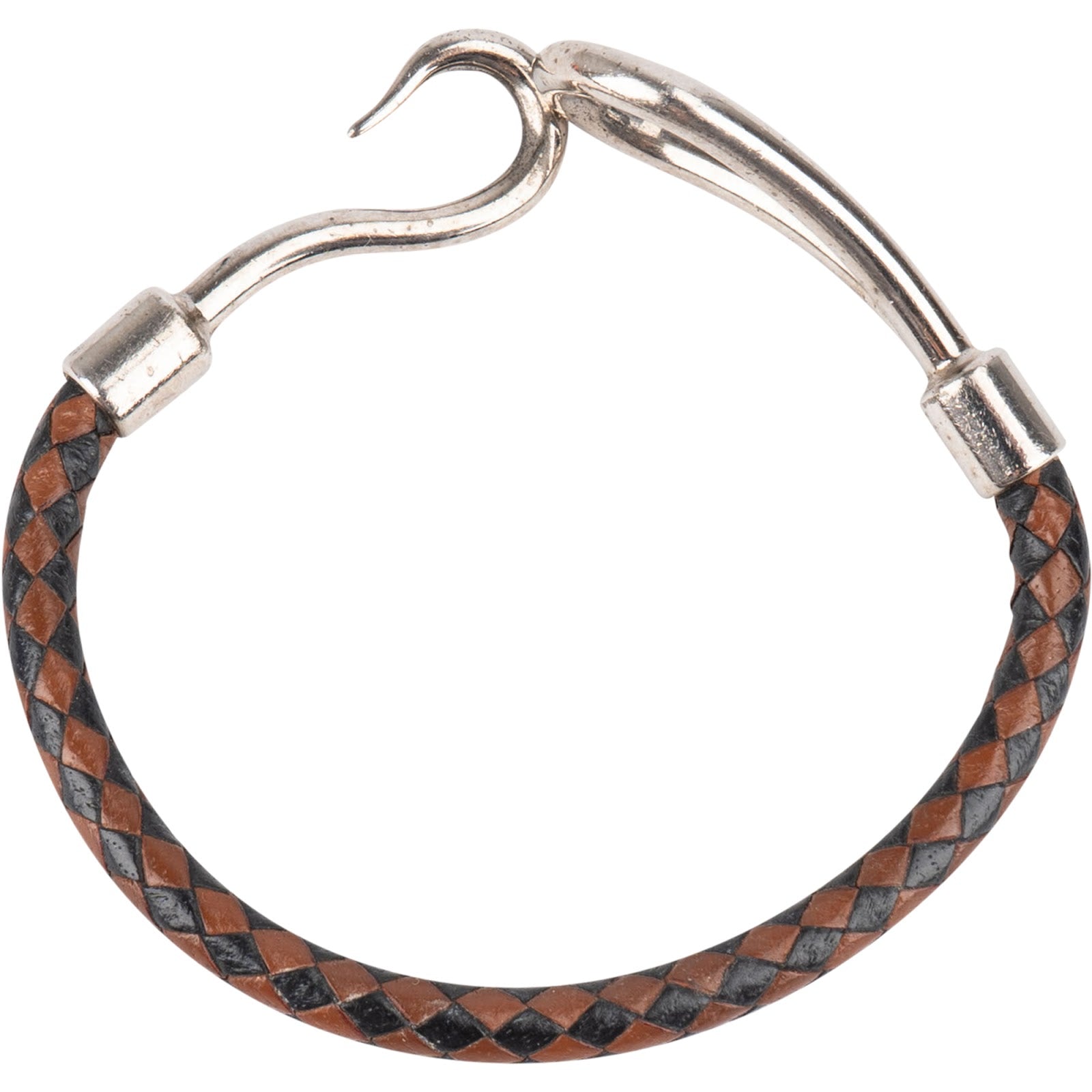 Hermès Jumbo Hook Braided Leather Bracelet