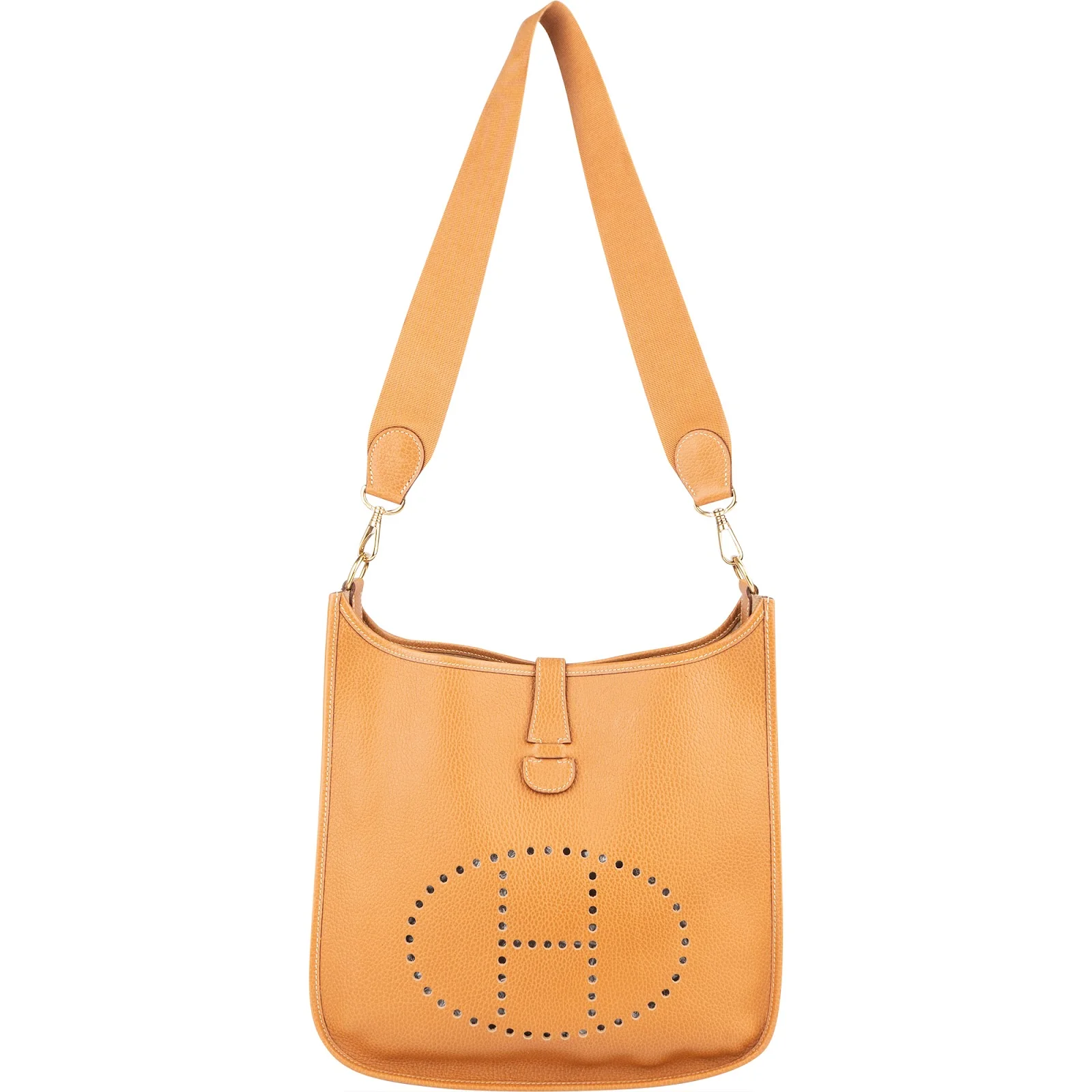 Hermès Natural Ardennes Leather Evelyne GM Crossbody Bag