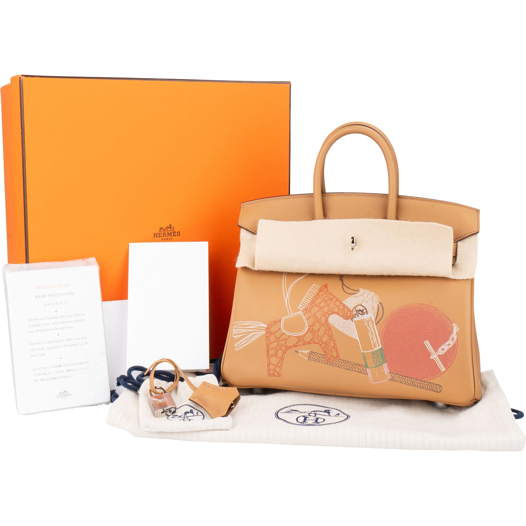 Borsa Hermès Birkin 25 in pelle Biscuit Swift, edizione limitata “In And Out”