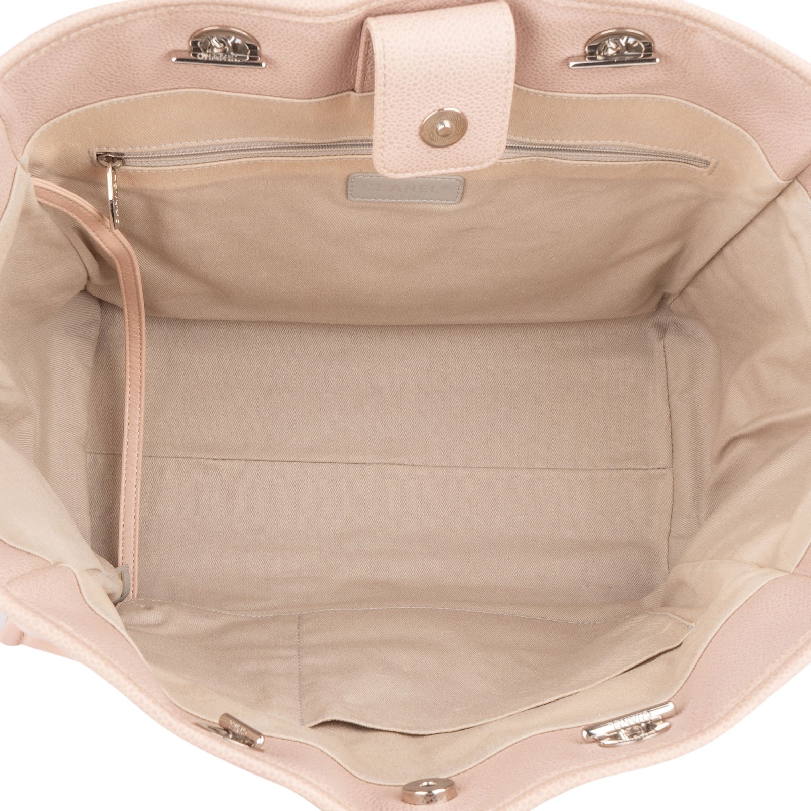 Chanel Rose Leather Shopper Deauville Shoulder Bag