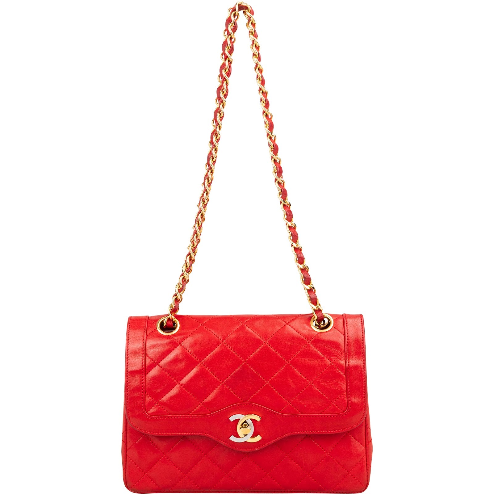 Chanel Quilted Lambskin Bicolor Double Flap Crossbody Bag