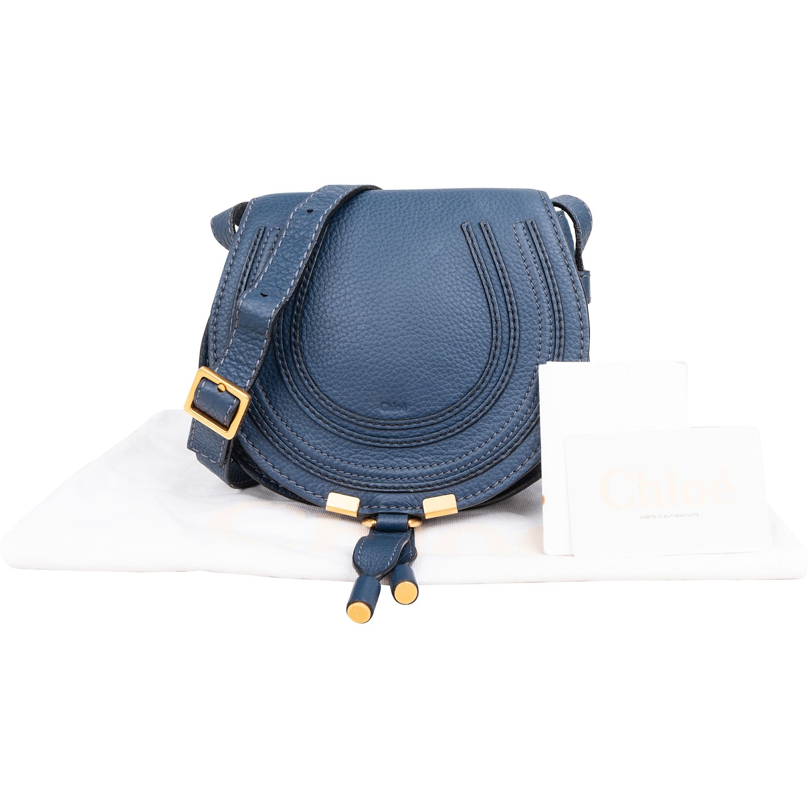 Chloé Grained Calfskin Marcie Small Saddle Crossbody Bag