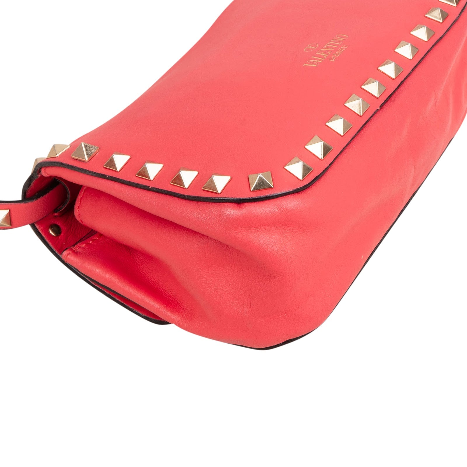 Valentino Garavani Pink Leather Rockstud Flap Crossbody Bag