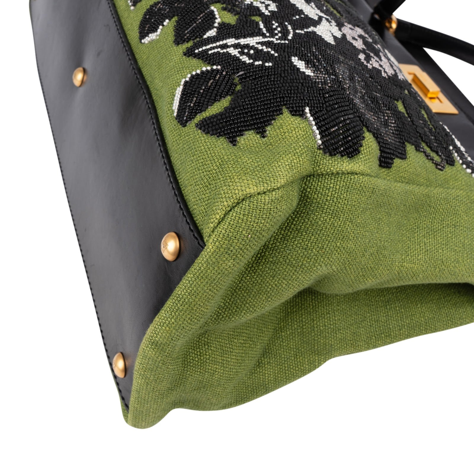 Sac à main Peekaboo Fendi en denim brodé de motifs floraux, édition limitée