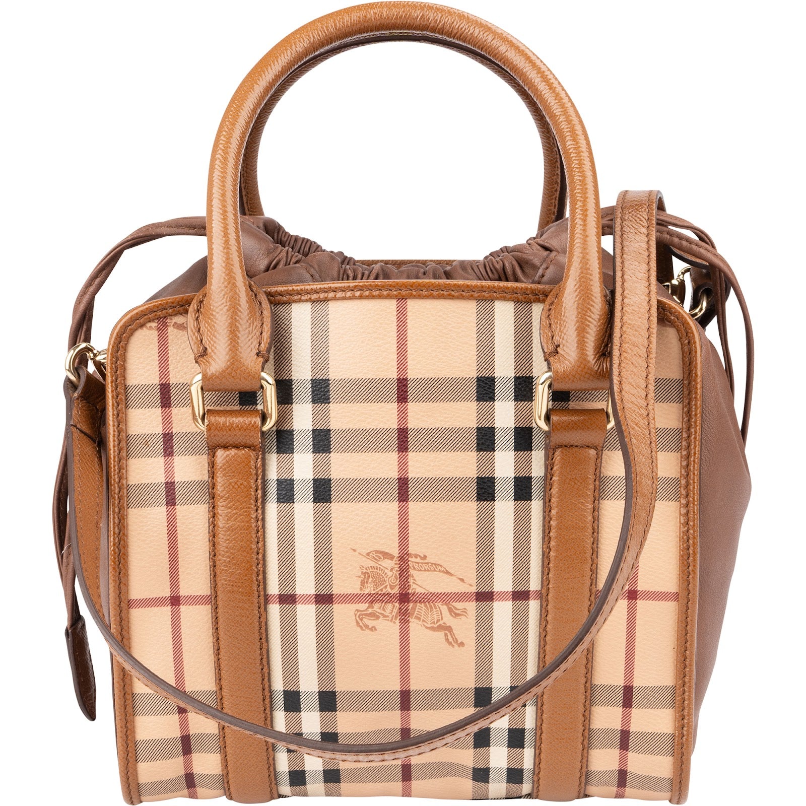 Burberry - Haymarket Dinton Cube Drawstring Handbag
