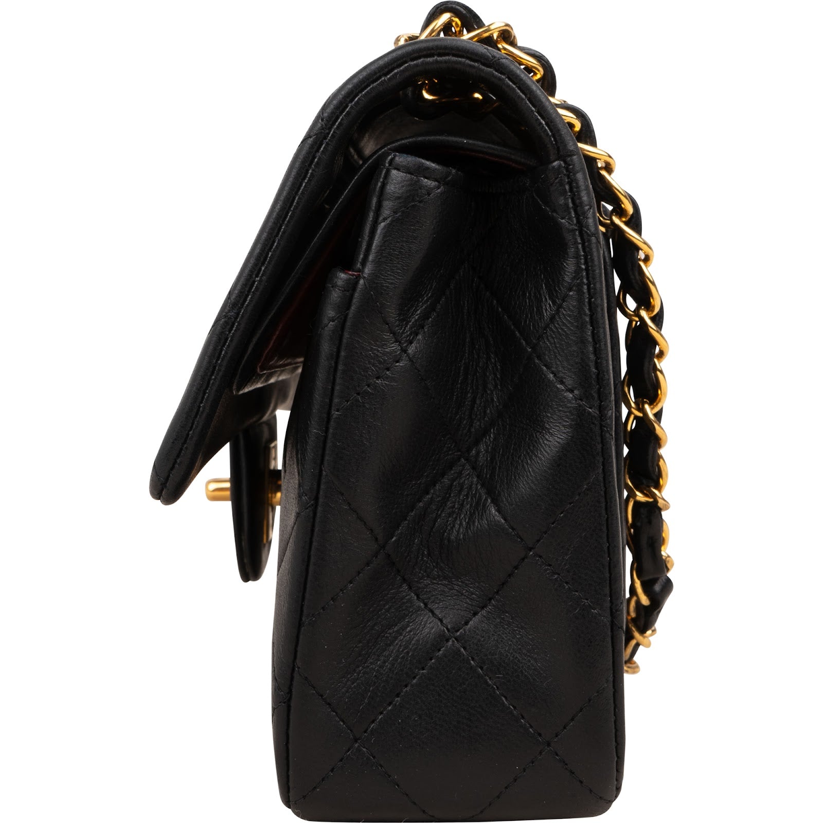 Chanel Quilted Lambskin Small 24K Gold Double Flap Shoulder Bag