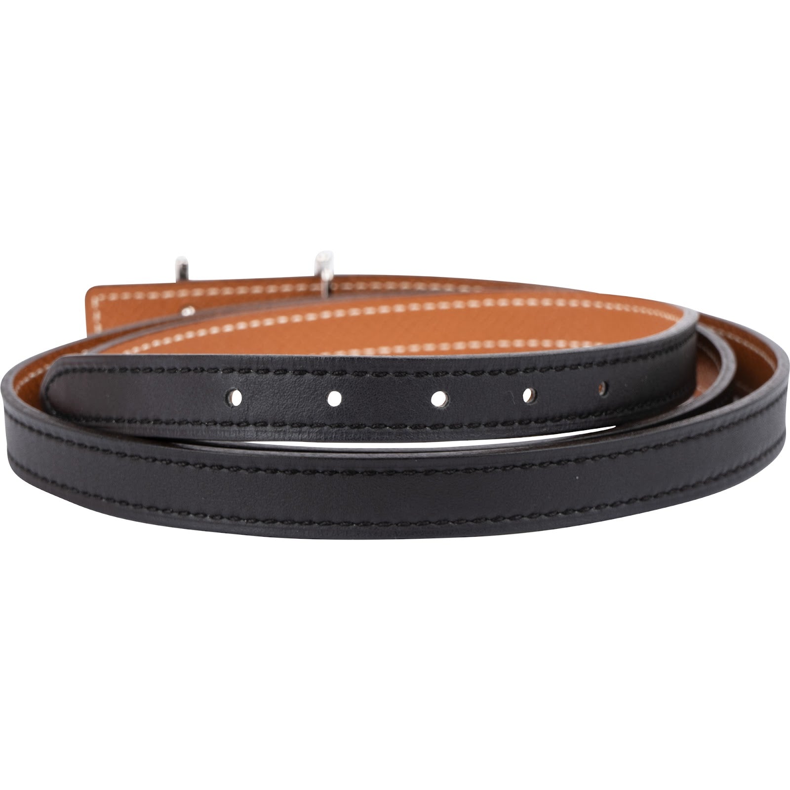 Hermès Swift Epsom Leather Mini Mors Reversible Belt (95)