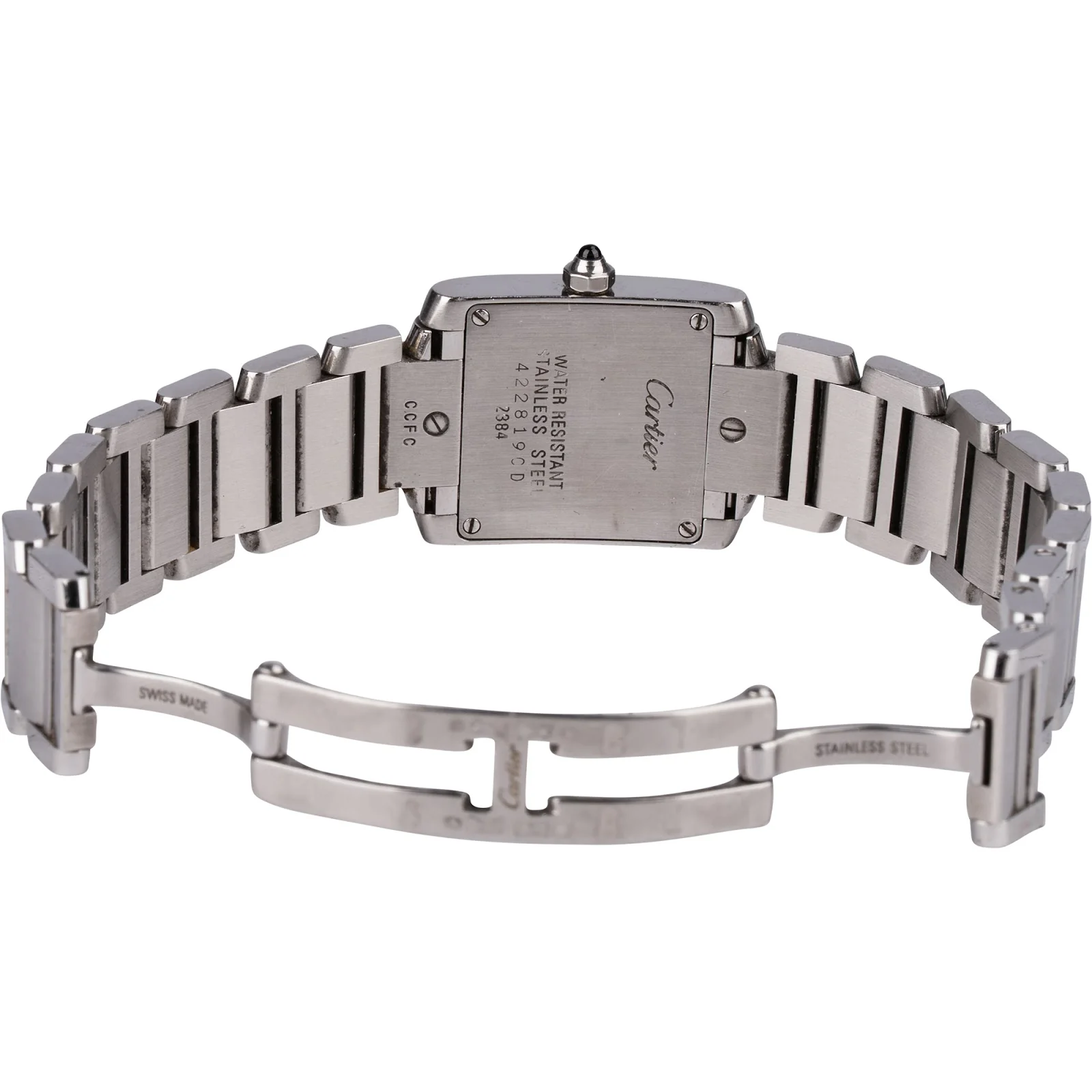 Cartier Silver Tone Tank Française 2384 Women Watch