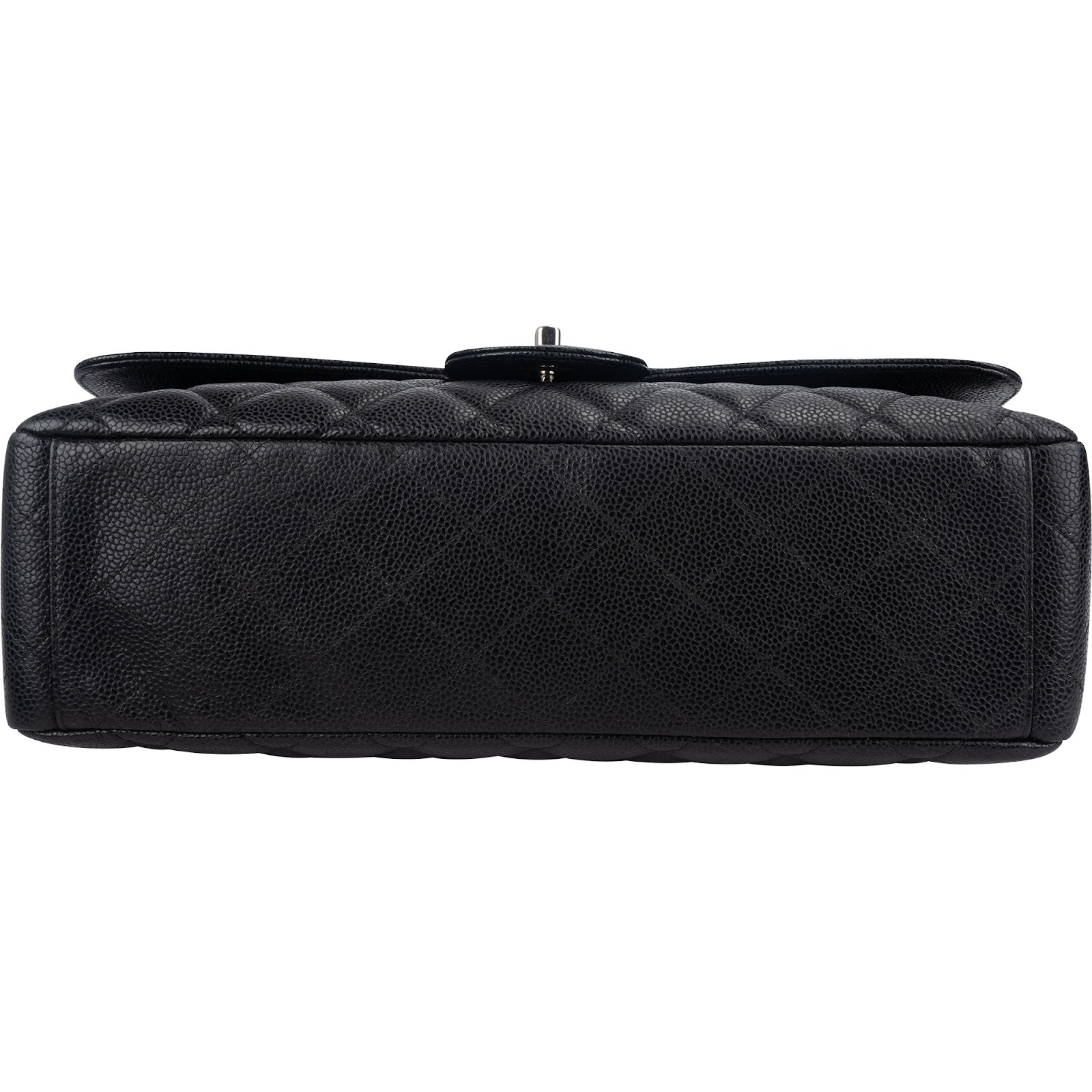 Chanel Quilted Caviar Leather Palladium Maxi Single Flap Crossbody Bag