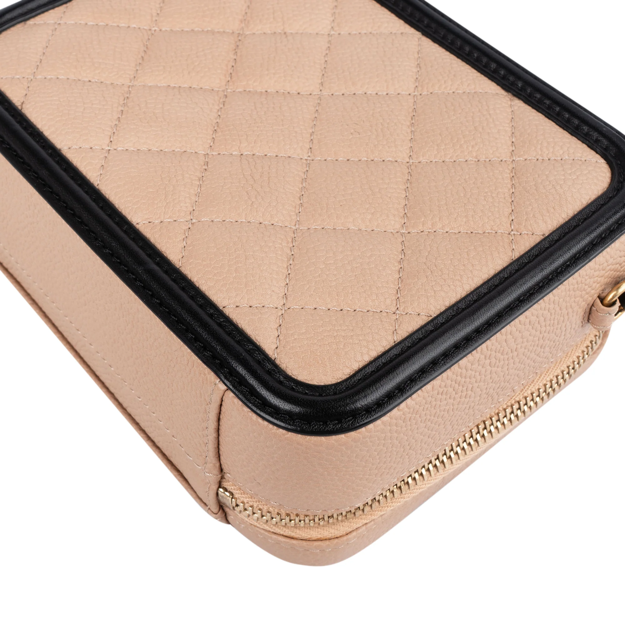 Chanel Quilted Caviar Leather Small Filigree Crossbody Bag