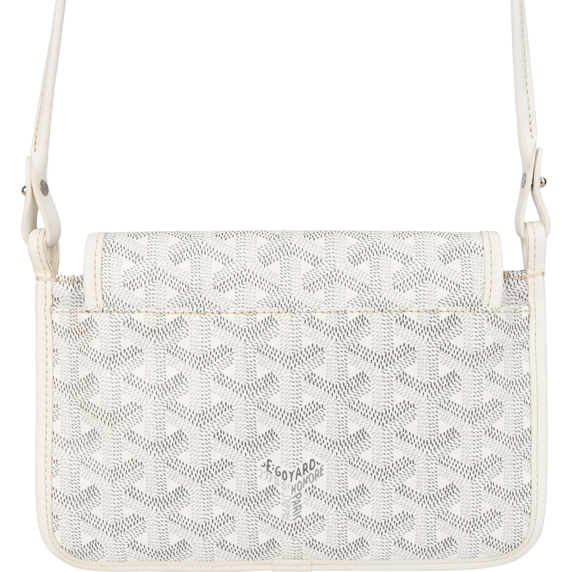 Goyard White Goyardine Monogram Plumet Flat Crossbody