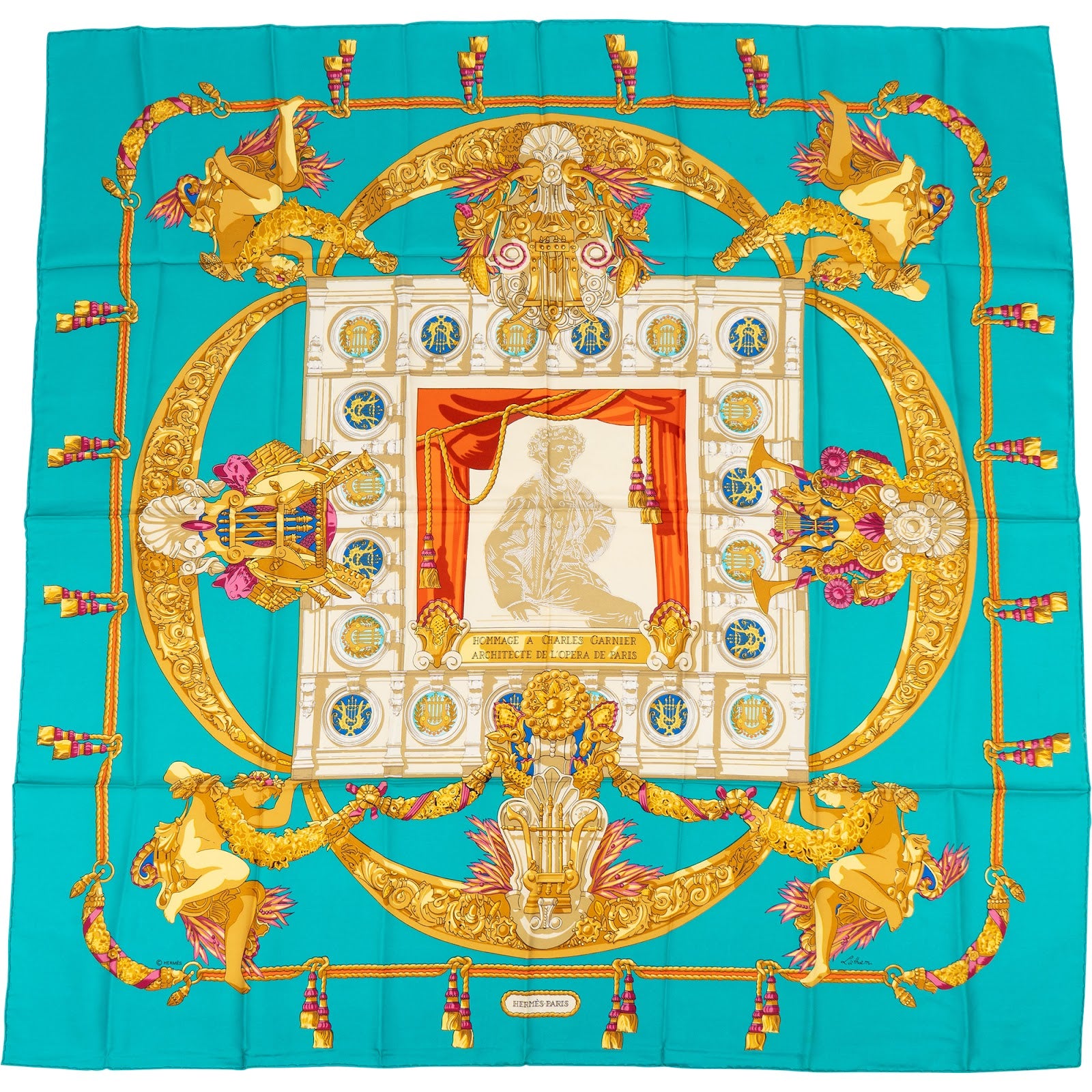 Hermès Hommage a Charles Garnier Silk Carre 90 Tuch