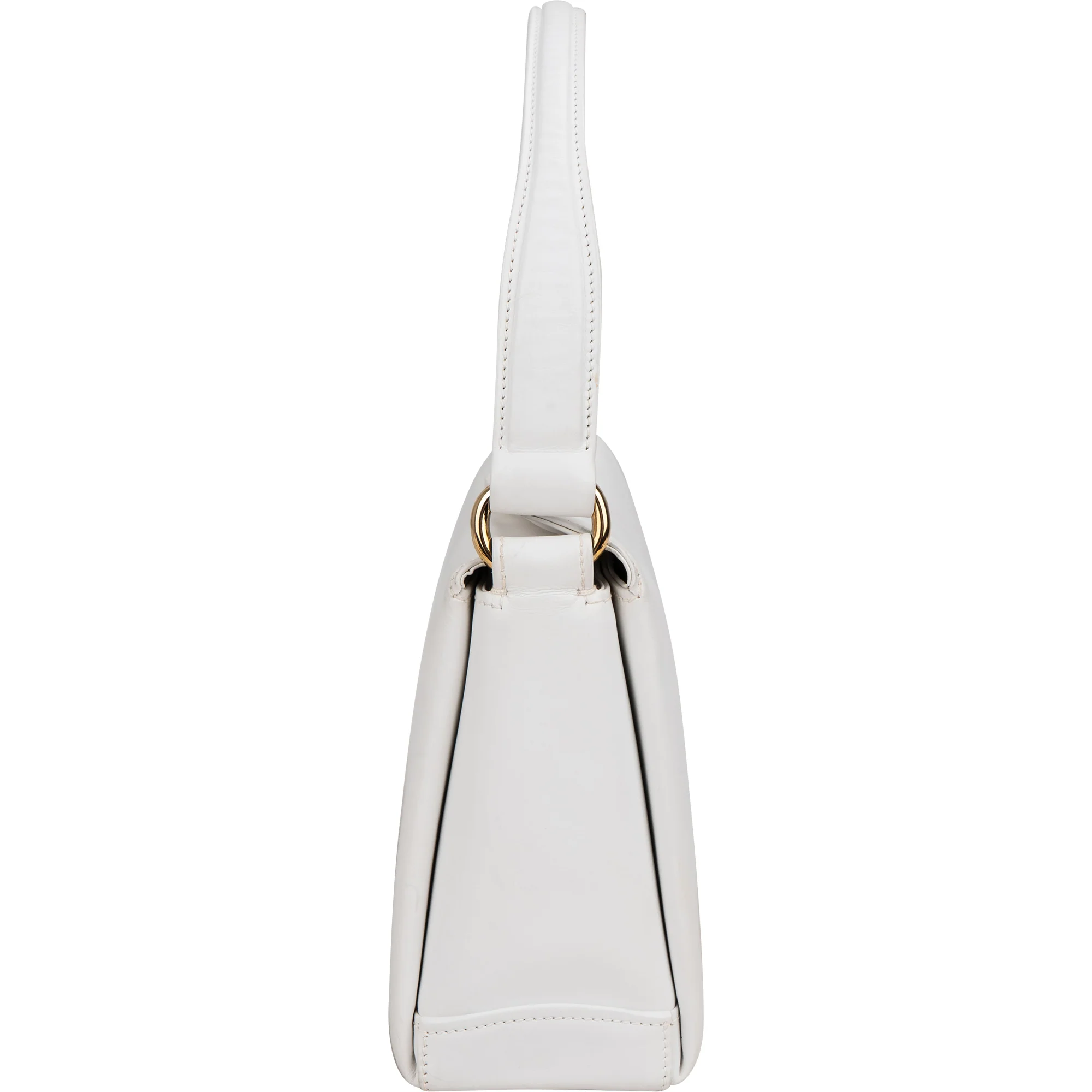 Gucci All White Leather Turnlock Handbag