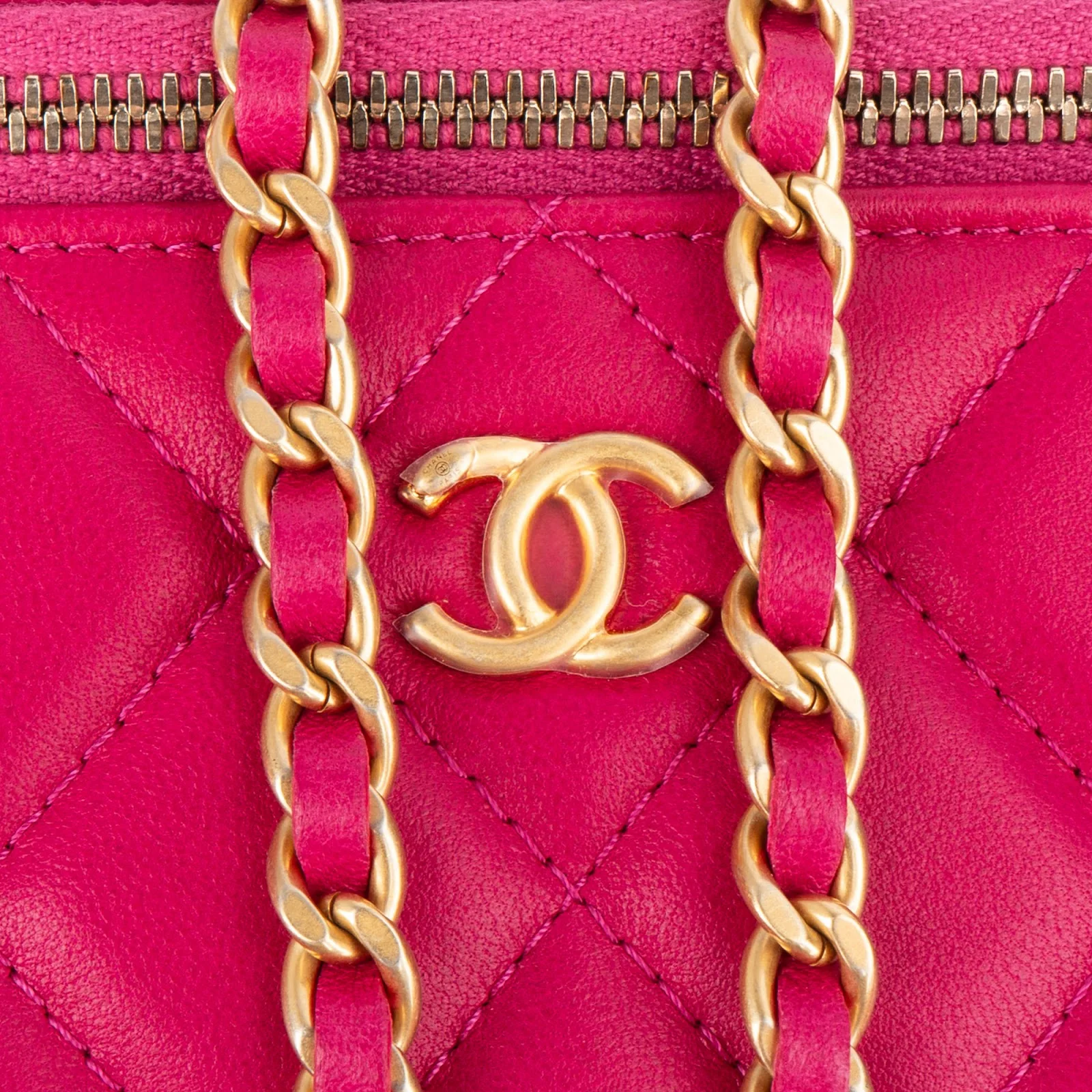 Chanel Quilted Lambskin CC Vanity Adjustable Crossbody Bag