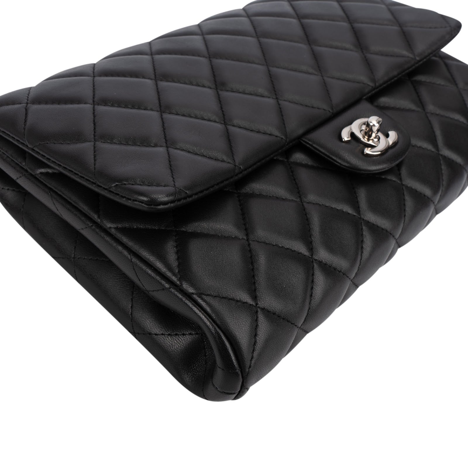 Chanel Quilted Lambskin Palladium Single Flap Shoulder Bag