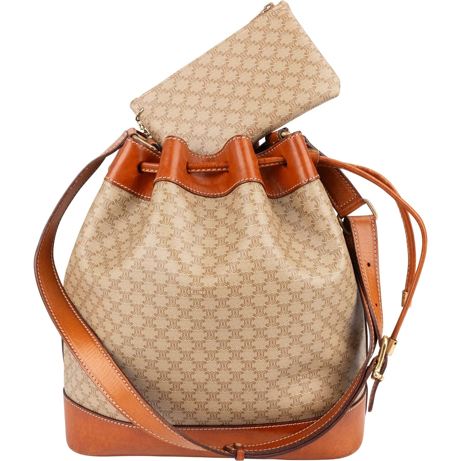 Céline Monogram Macadam Bucket Shoulder Bag